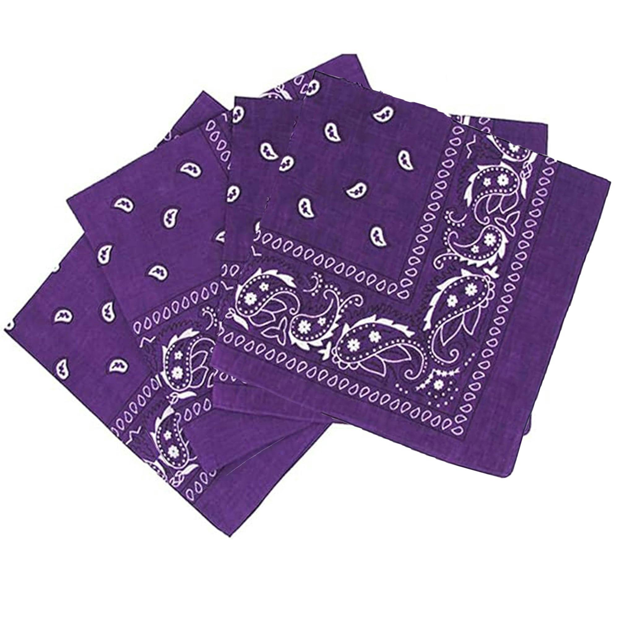 Kav Men's Purple Pack Of 4 Multi-Purpose Bandanas - Cycling Headband, Face Mask, Neckerchief, Handkerchief For & Wo - Hip-Hop, Sports