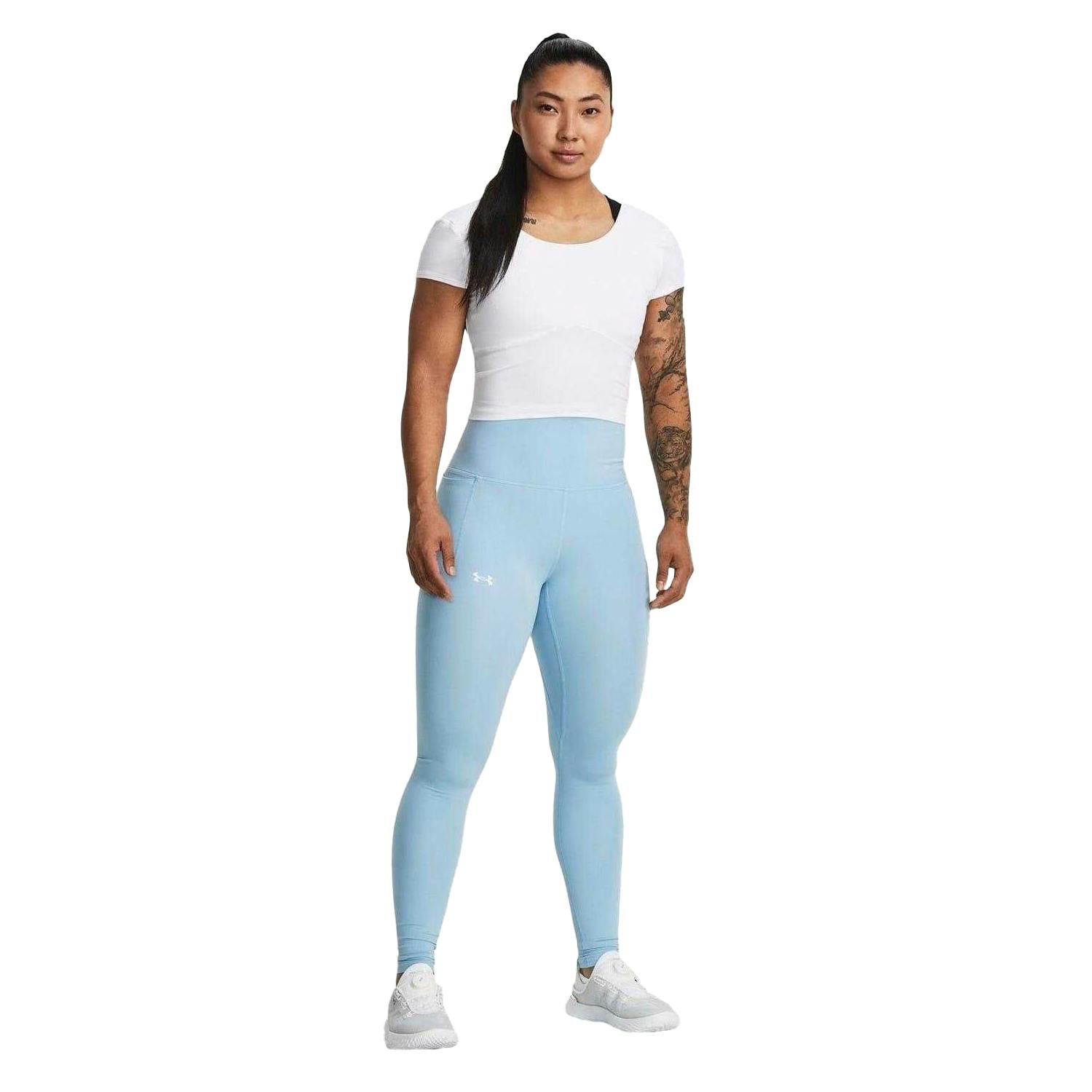 Under Armour Women's Blue / Meridian Slim Running Leggings - 10 Uk R - 79% Polyester/21% Elastane