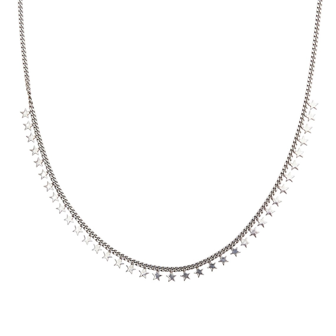Spero London Silver Multiple Star Sterling Station Necklace