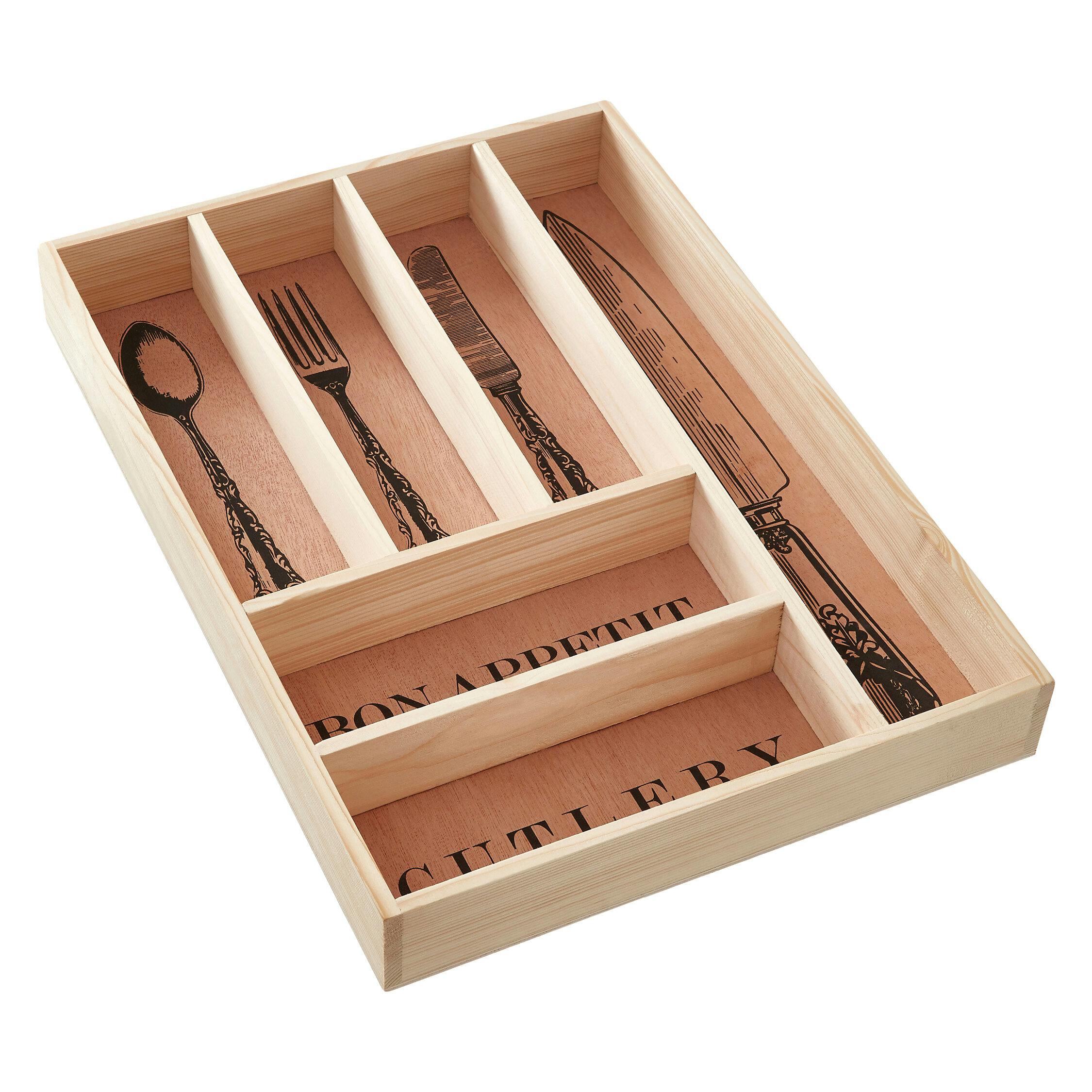 Rackhams Bessan Wooden Vintage Design Cutlery Tray