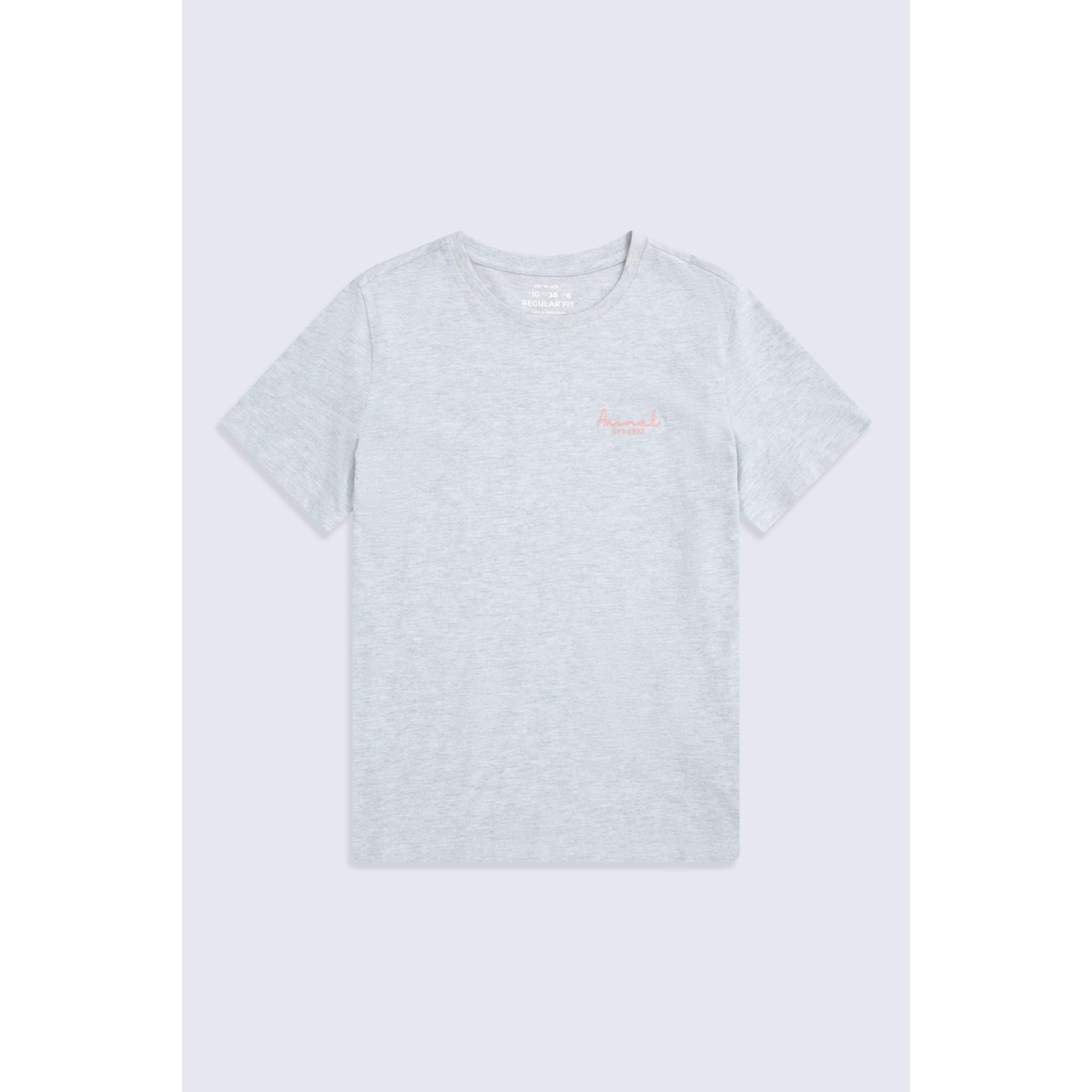 Animal Women's Dark/Grey Marina Logo Organic T-Shirt - 6 Uk - 100% Organic Cotton