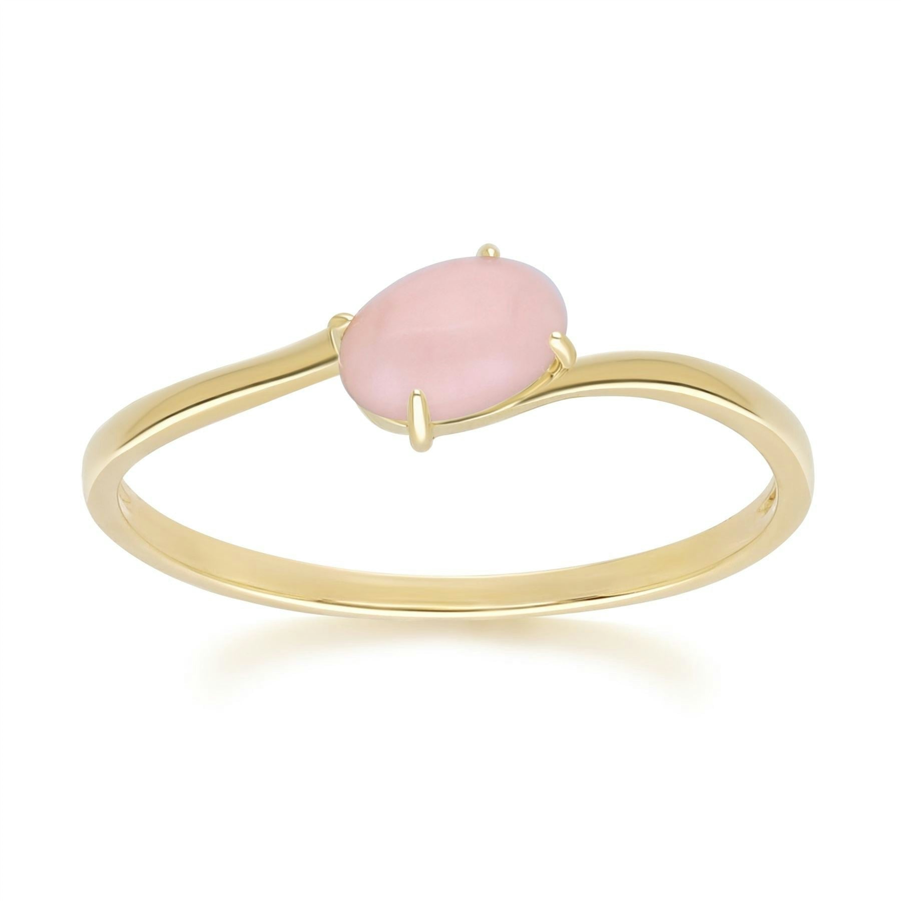 Gemondo Pink/Yellow/Gold Classic Oval Opal Ring In 9Ct - O