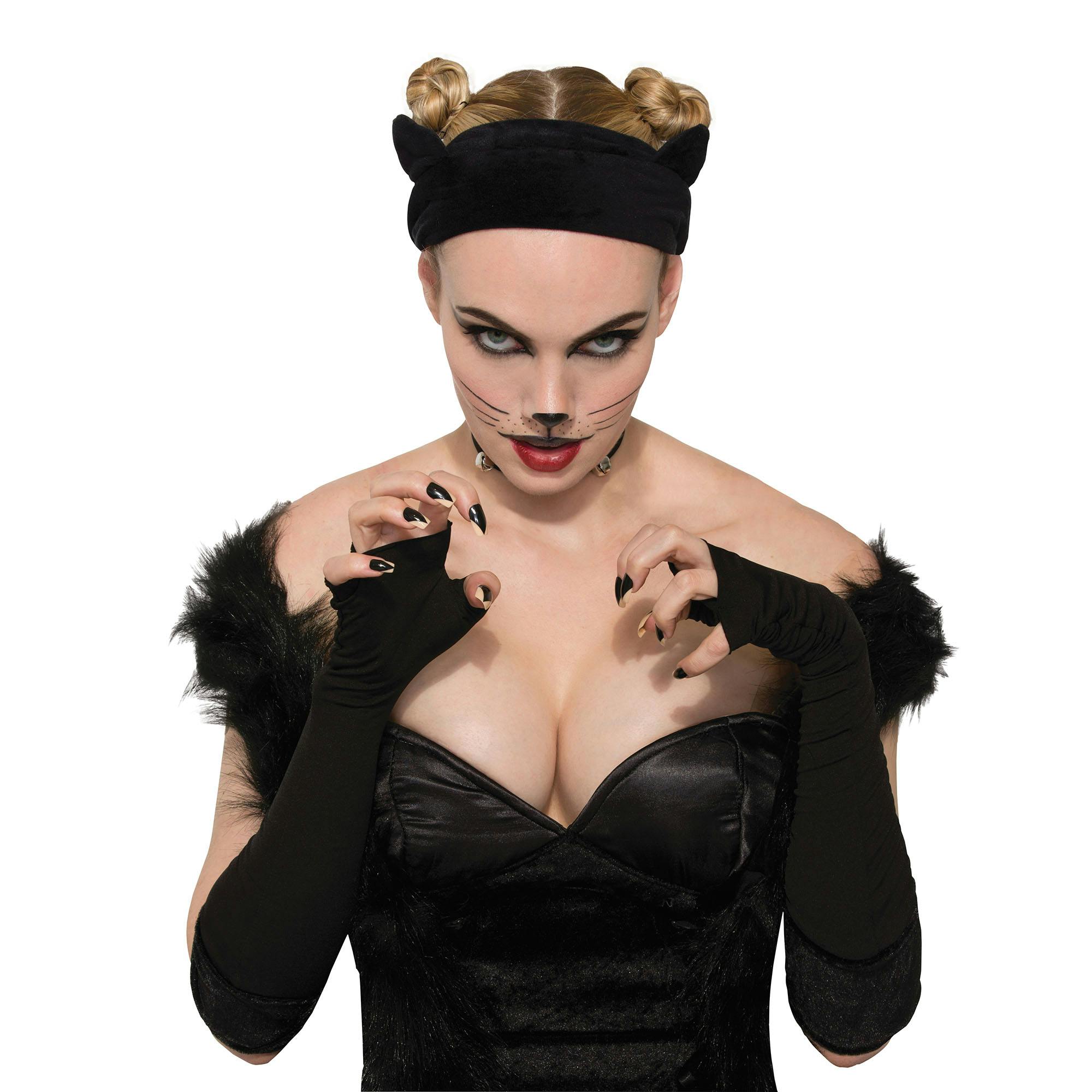 Bristol Novelty Unisex Black Adults Velvet Cat Ears - One Size