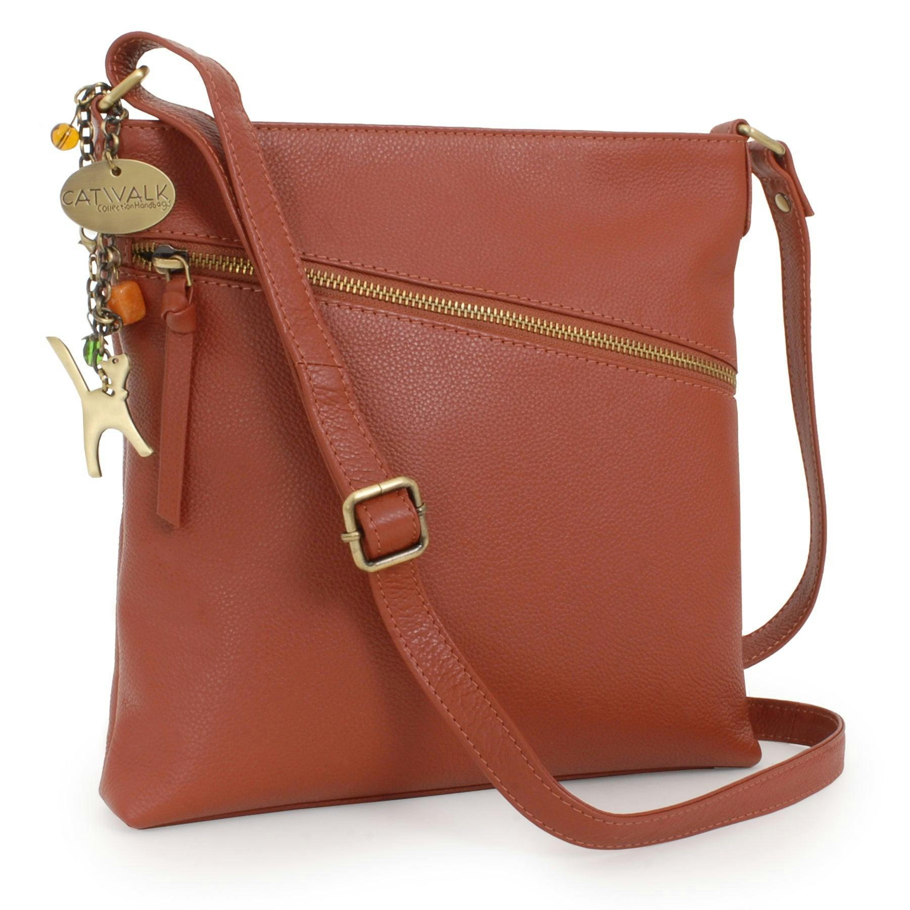 Catwalk Collection Handbags Madison - Crossbody Bag - Tan
