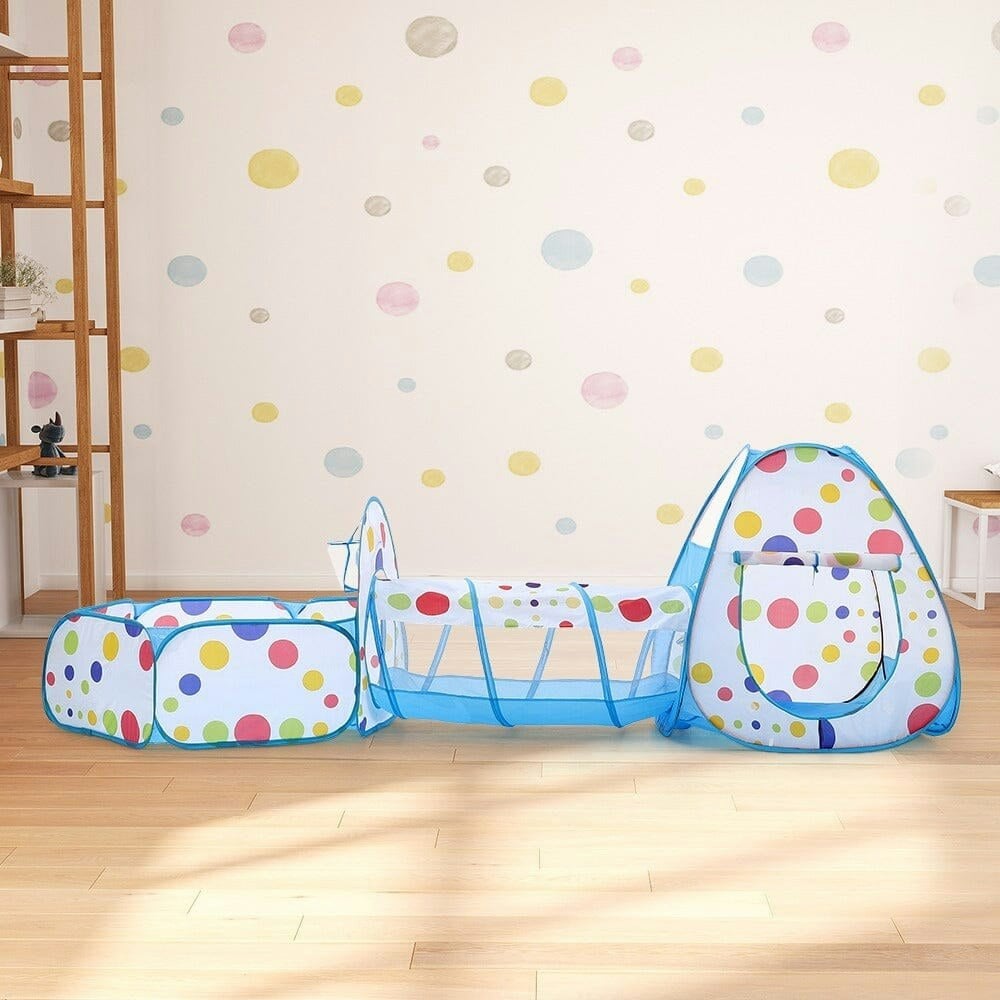 Living And Home 3-In-1 Play Tent Set For Kids Pop Up With Tunnel Ball Pit Playhouse