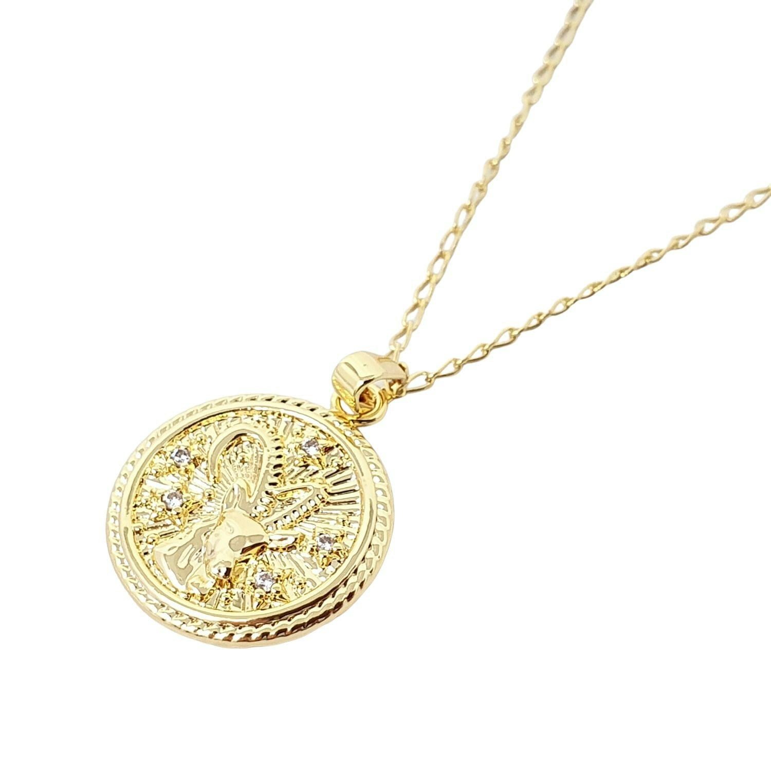 Harfi Gold Capricorn Plated Zodiac Astrology Pendant Charm Necklace