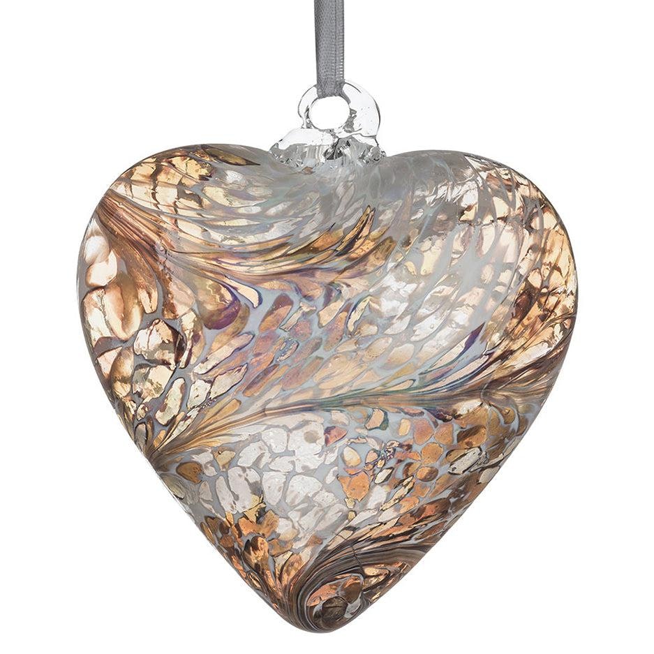 Sienna Glass Gold 8Cm Friendship Heart - Pastel