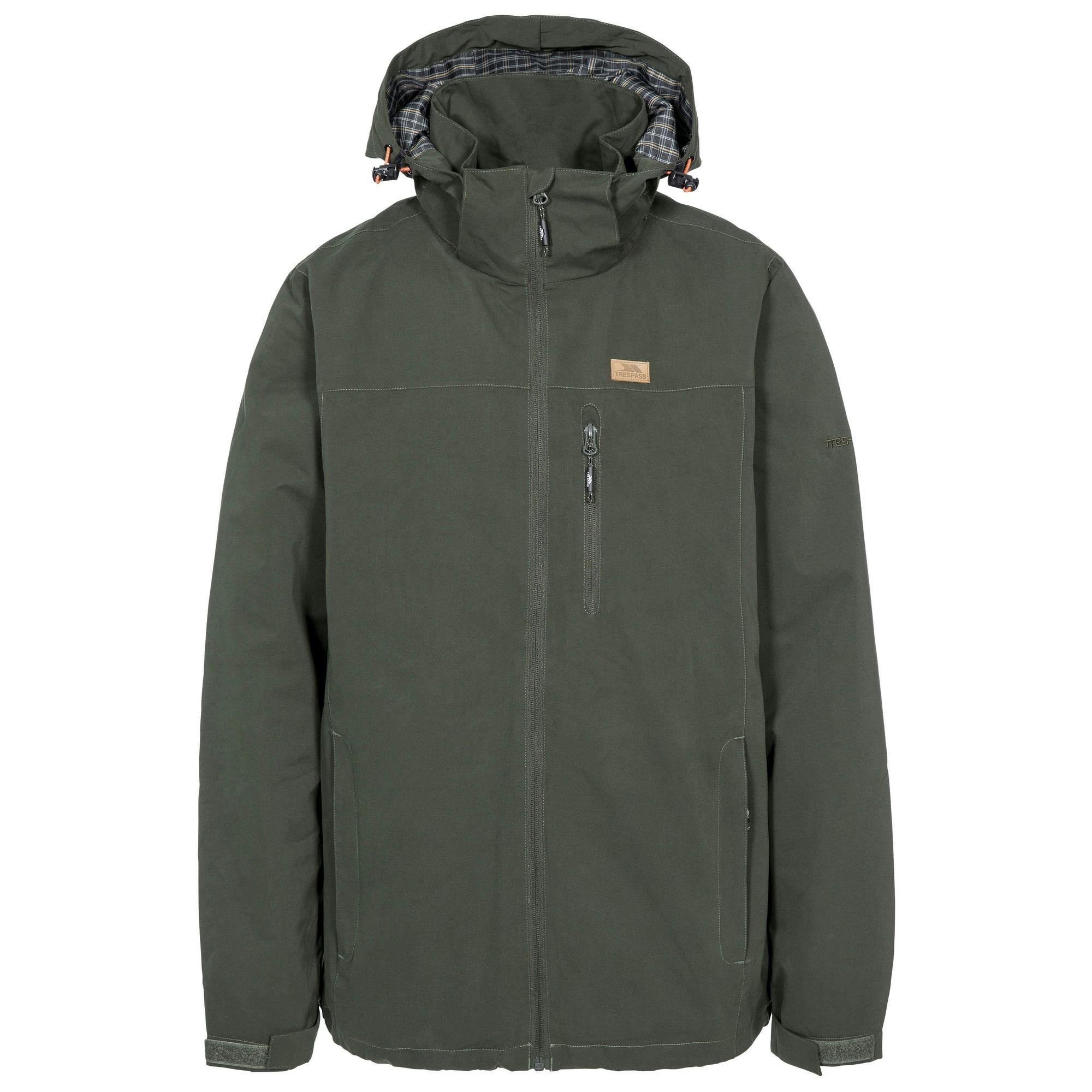 Trespass Men's Weir Waterproof Jacket - Olive - S - Olive - 100% Polyester