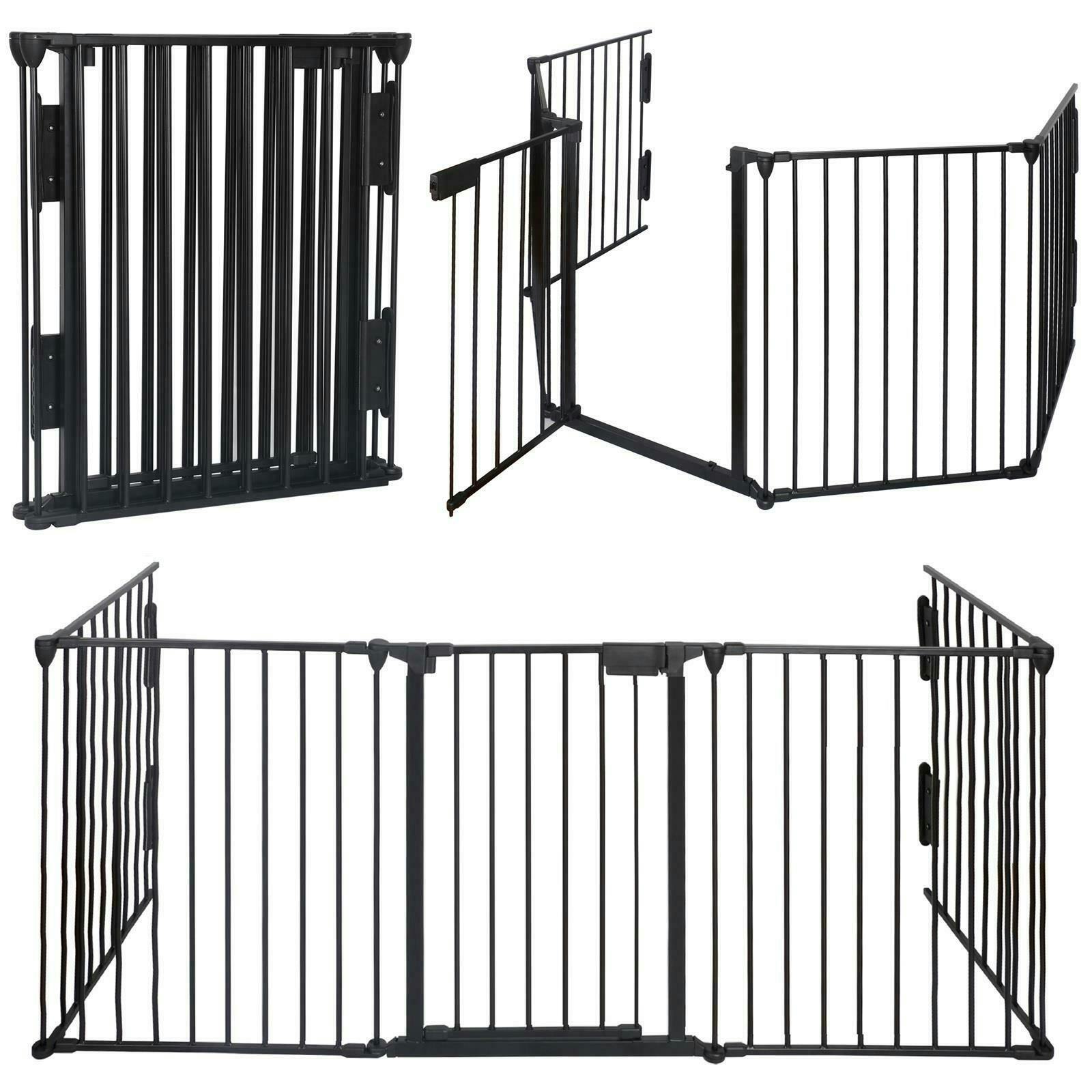 Gr8 Home Black Baby Safety Fence Hearth Fire Gate Metal Bbq Pet Dog Cat Playpen Fireplace Guard
