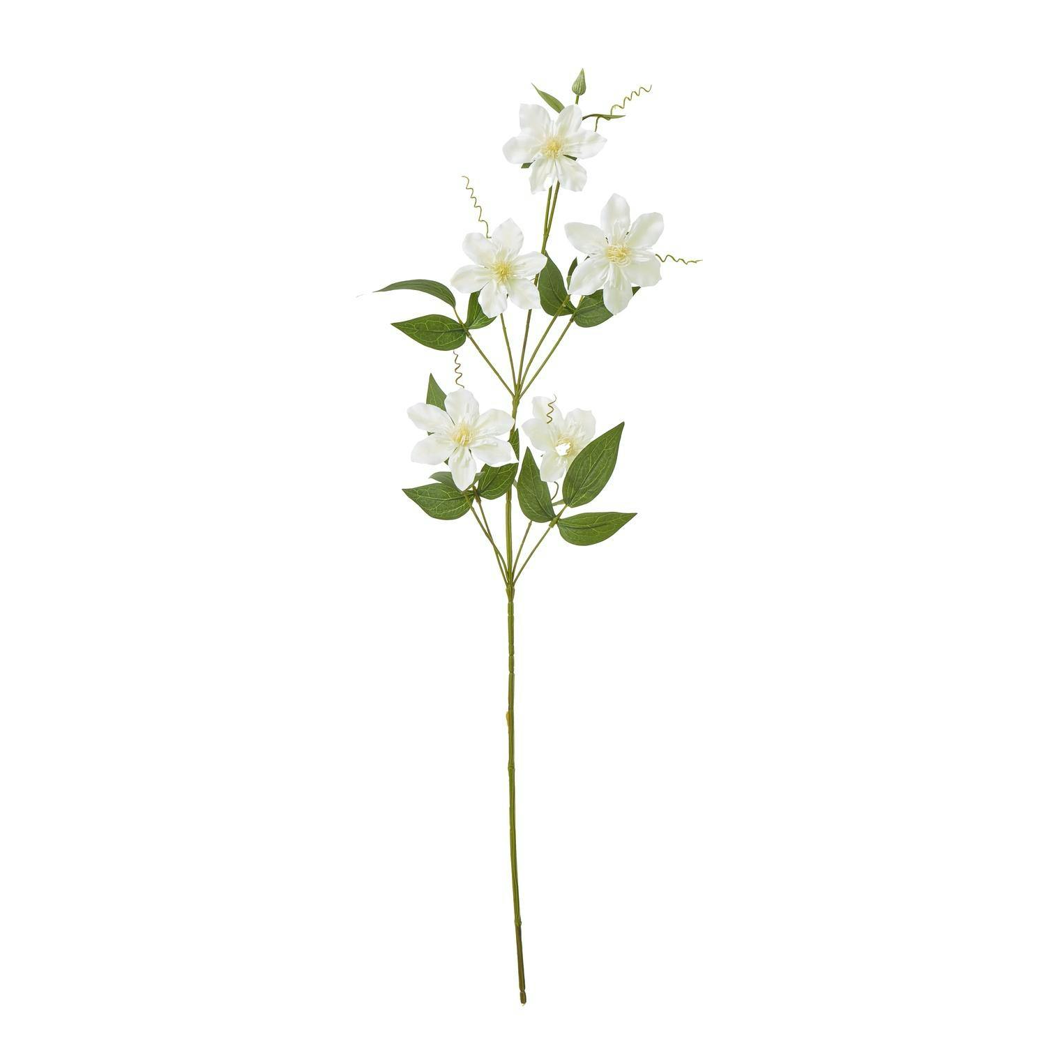 Hill Interiors Cream Pearl Clematis Artificial Flower Spray - One Size
