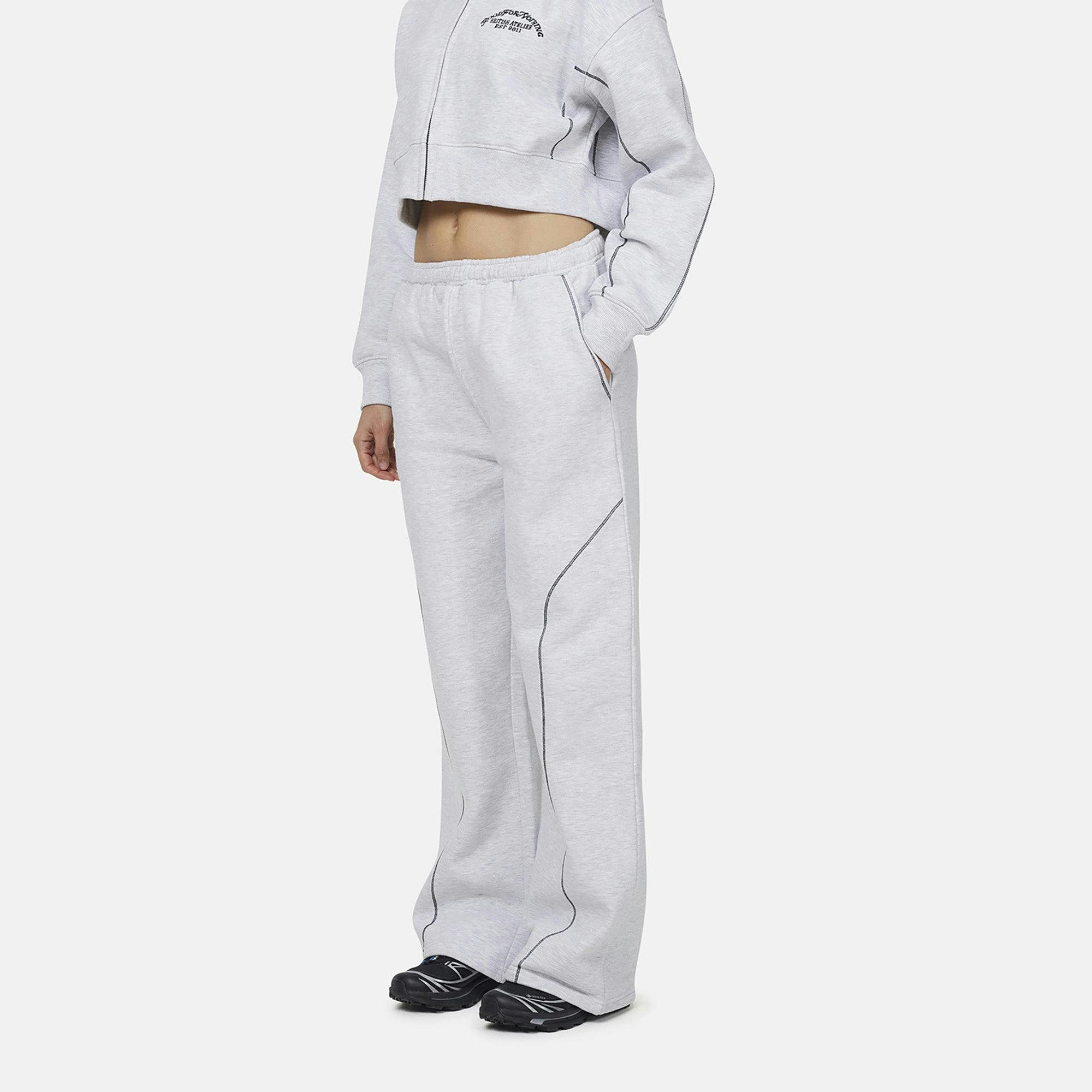 Good For Nothing Grey Coverlock Stitching Baggy Joggers - Xl