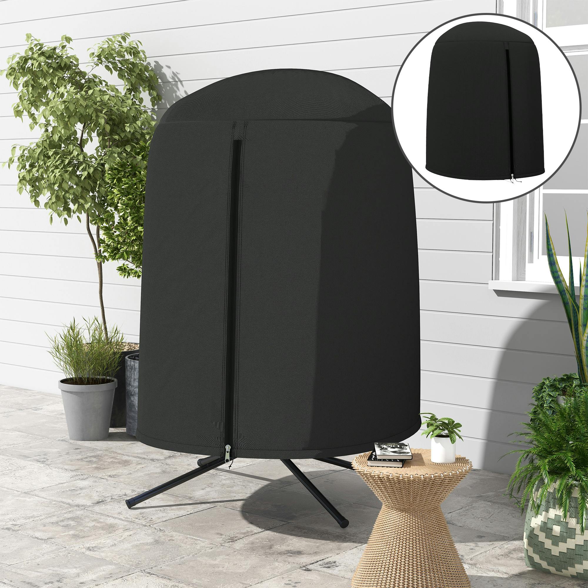 Outsunny Unisex Black Hanging Egg Chair Cover Outdoor Swing Chair Cover Waterproof, - Image 3
