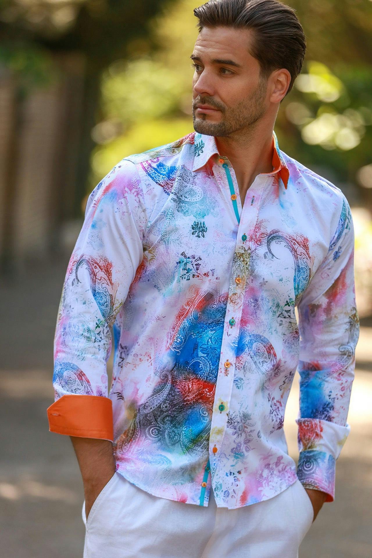 Claudio Lugli White The Summer Mirage Print Shirt - 4XL