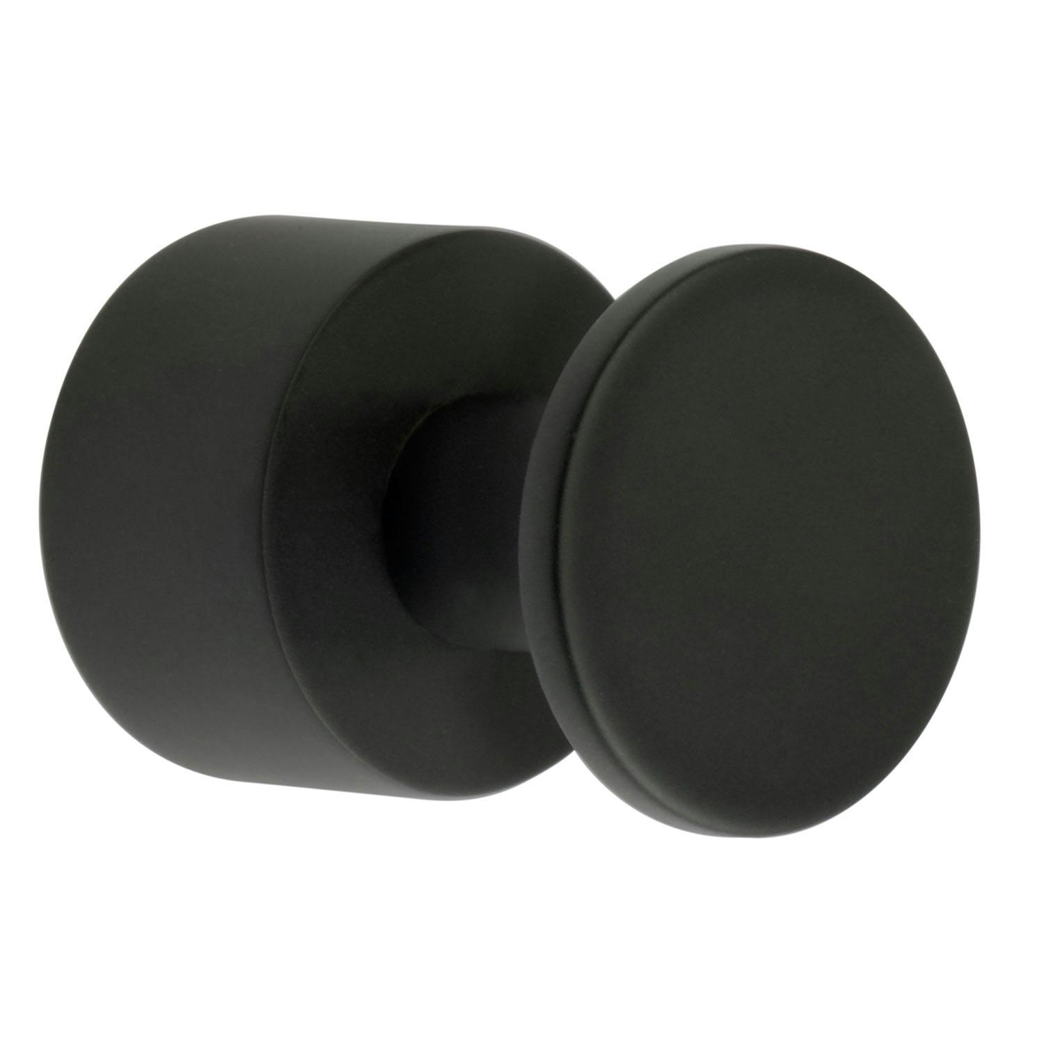 Smedbo Black Pair Of Matt Towel Hooks (19Mm) Wall Mounted Bathroom Storage Round Robe Hooks Clothes Hanger Coat Peg