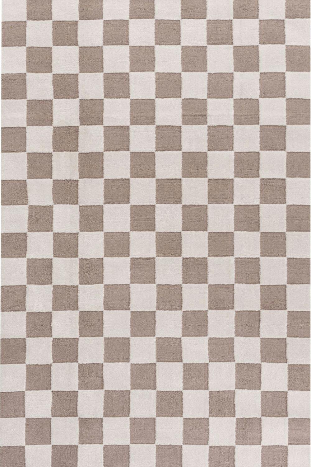 The Rugs Beige Loft Checkerboard Rug - 240X340 Cm