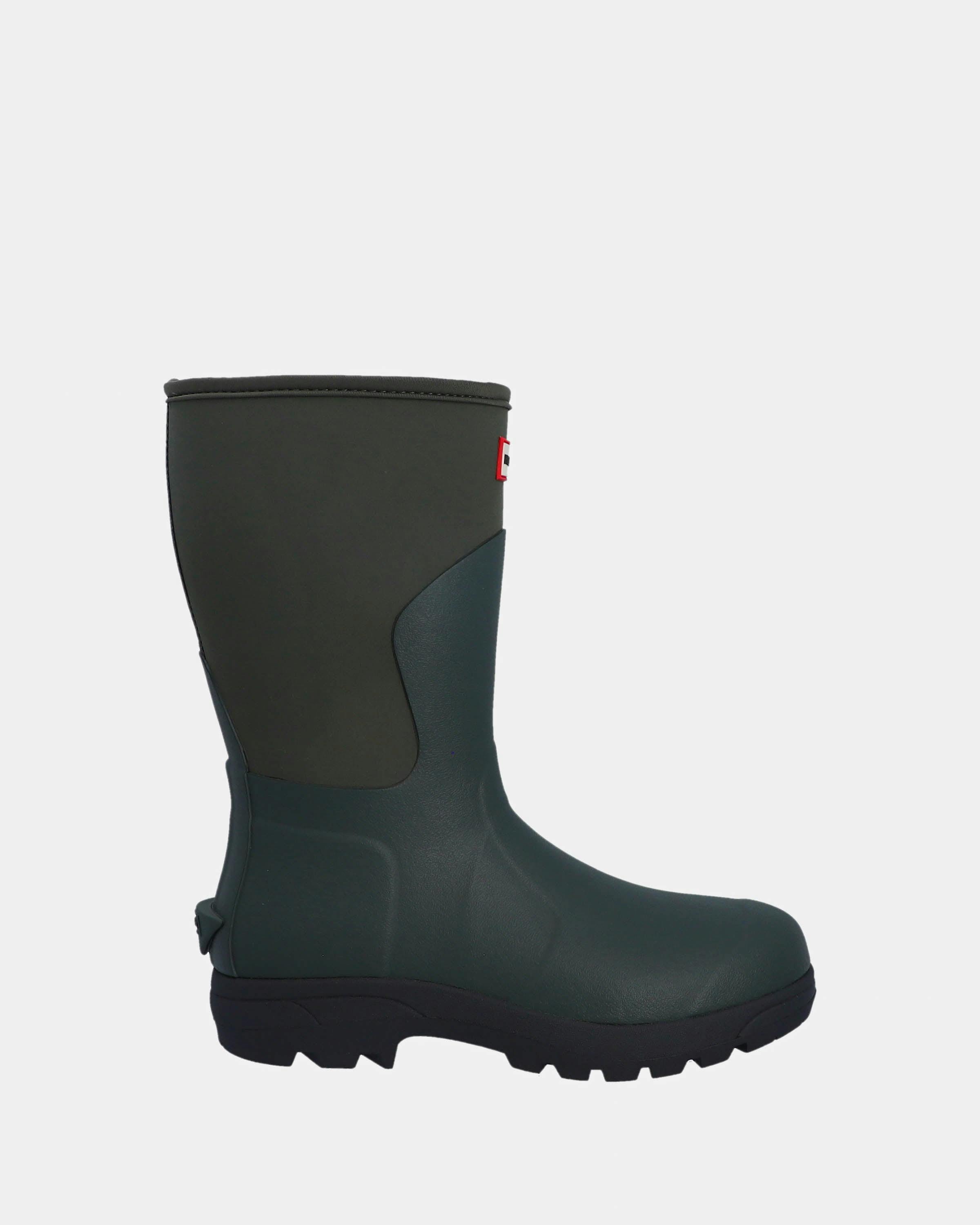 Hunter Unisex Dark/Black Balmoral Neoprene Short Boot - Olive/ - Olive/ - Uk8 Eu42