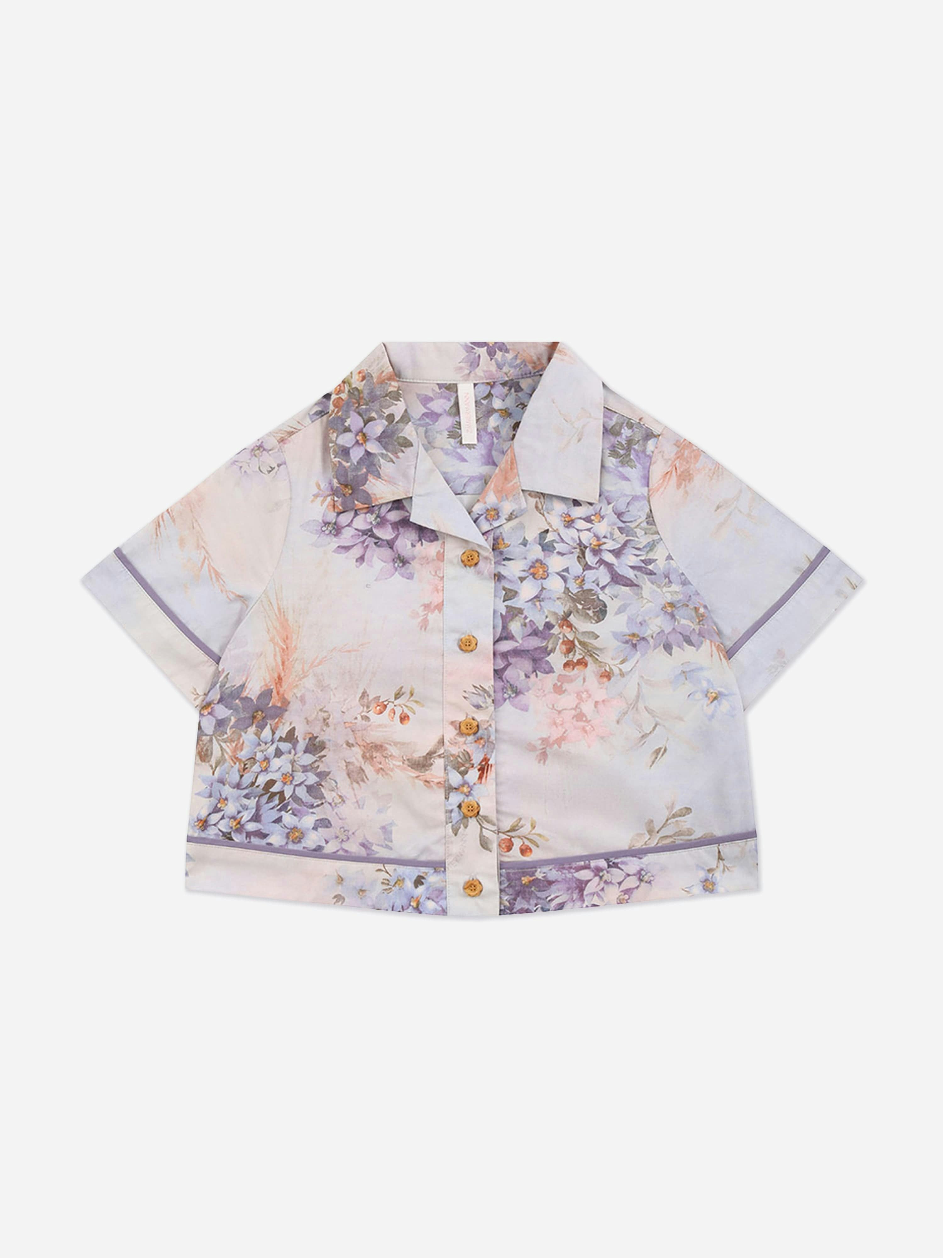 Zimmermann Girls Blue Cascadian Poplin Shirt In - 4 Yrs