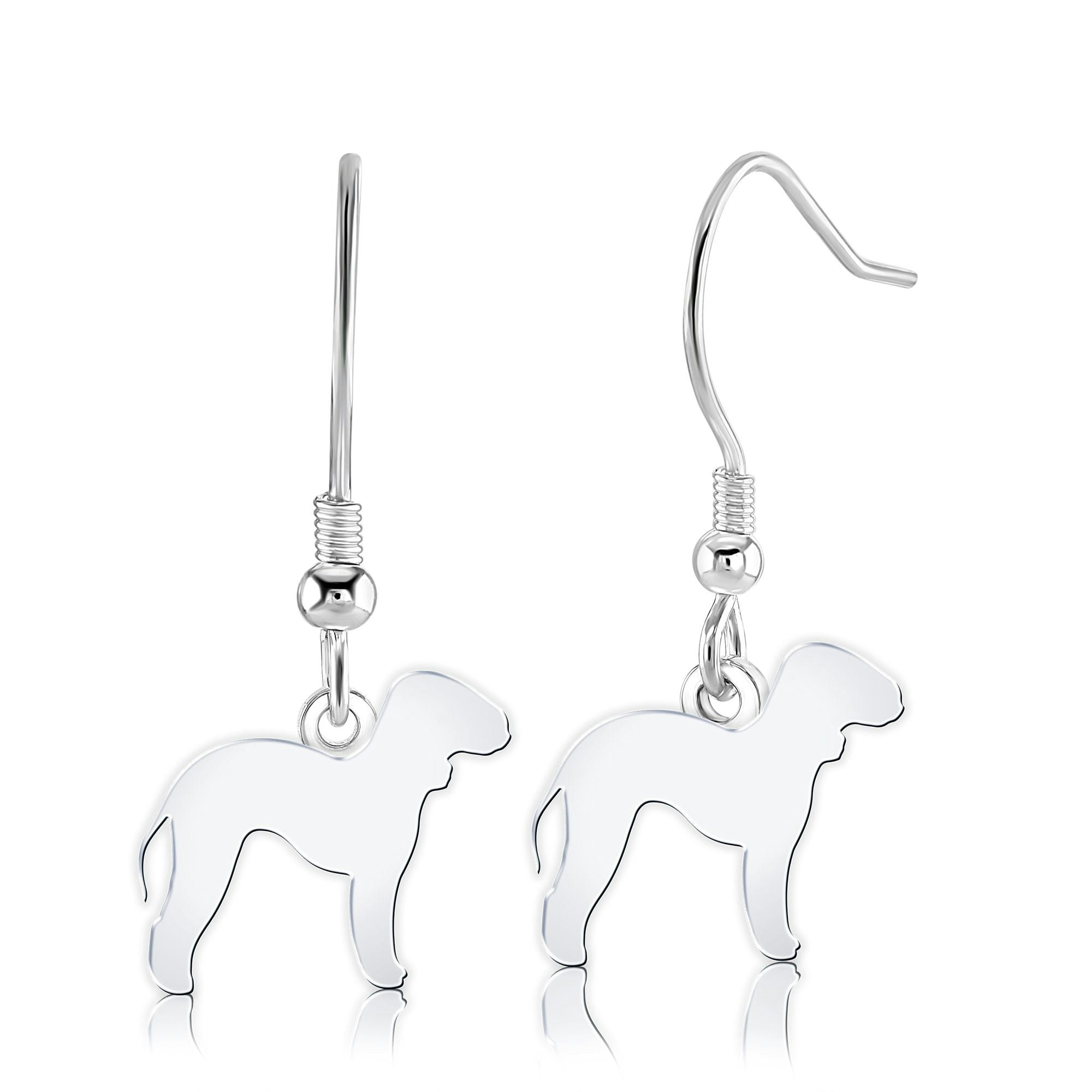 Mylee London Silver Bedlington Terrier Silhouette Earrings - Yes - Hook