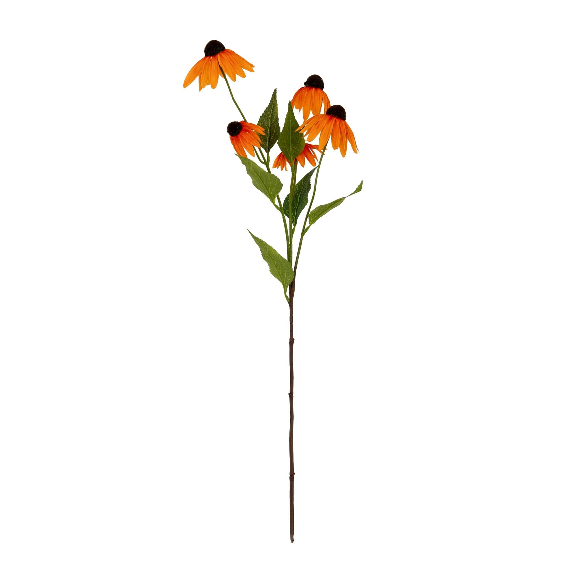 Hill Interiors Orange Echinacea Artificial Flower Spray - One Size - 100% Mixed