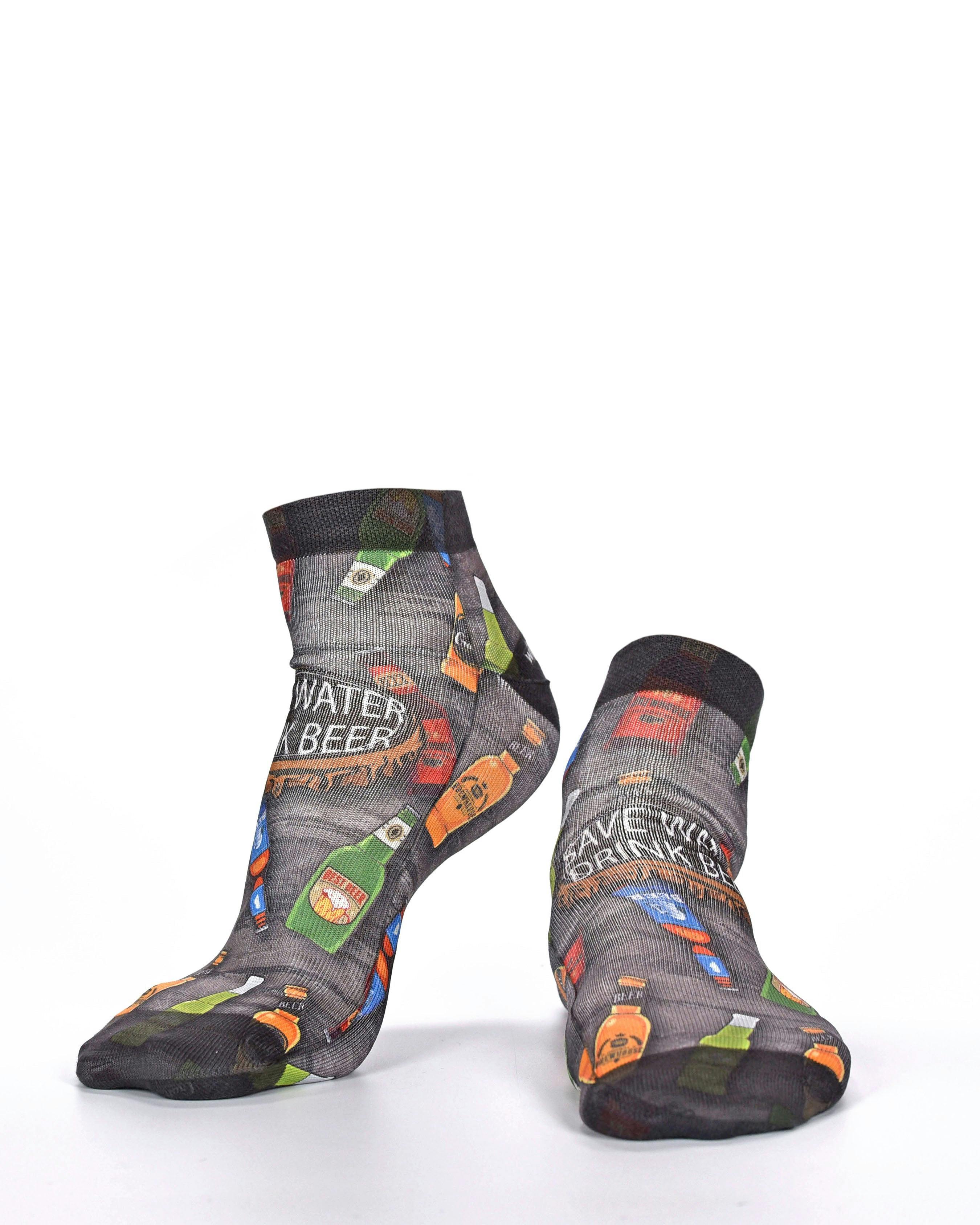 Jemsox Green Drink Beer Wigglesteps Sneaker Socks | Chill Vibes & Retro Style