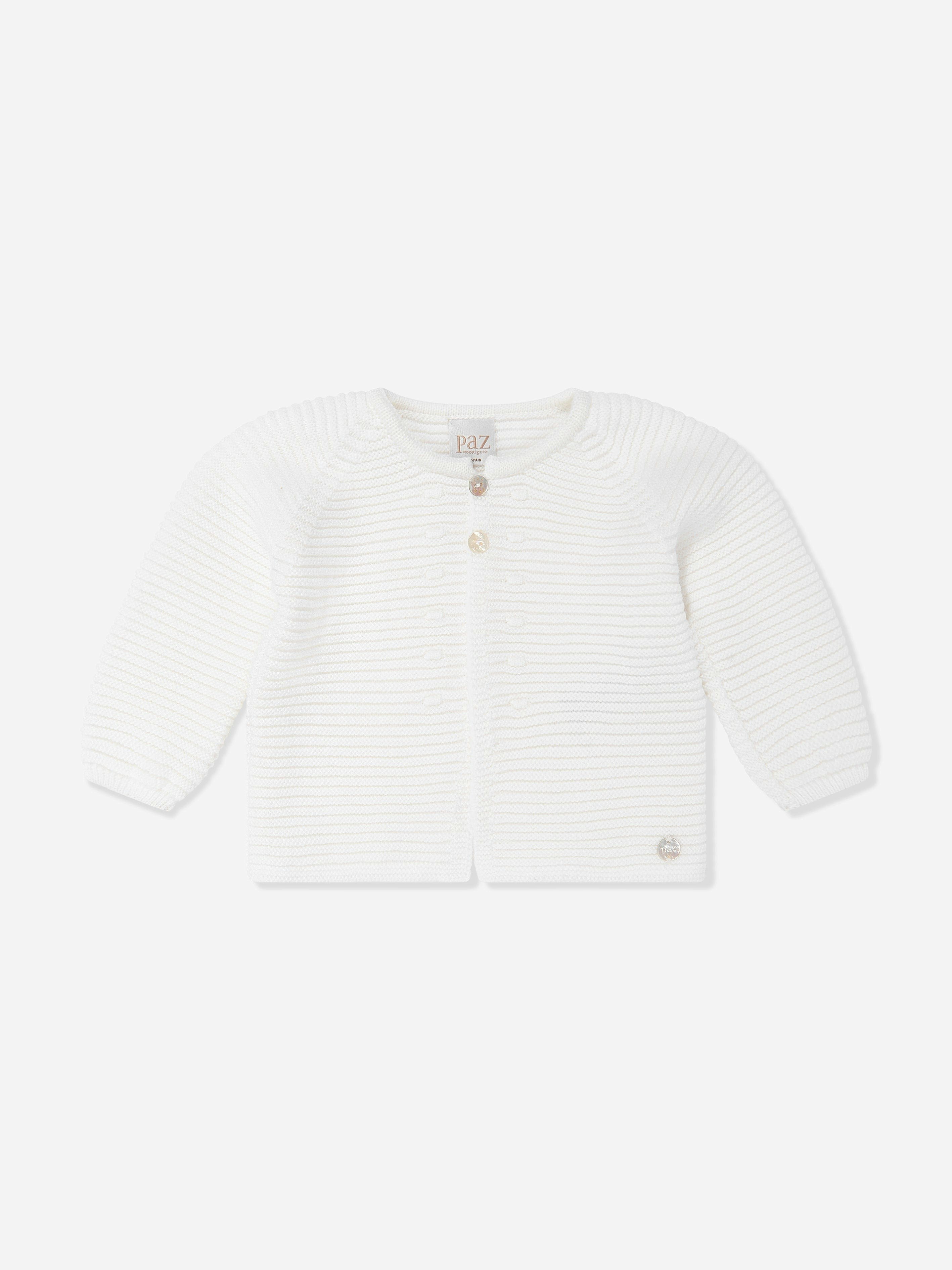 Paz Rodriguez Men's Ivory Baby Knitted Cardigan In - 9 Mths