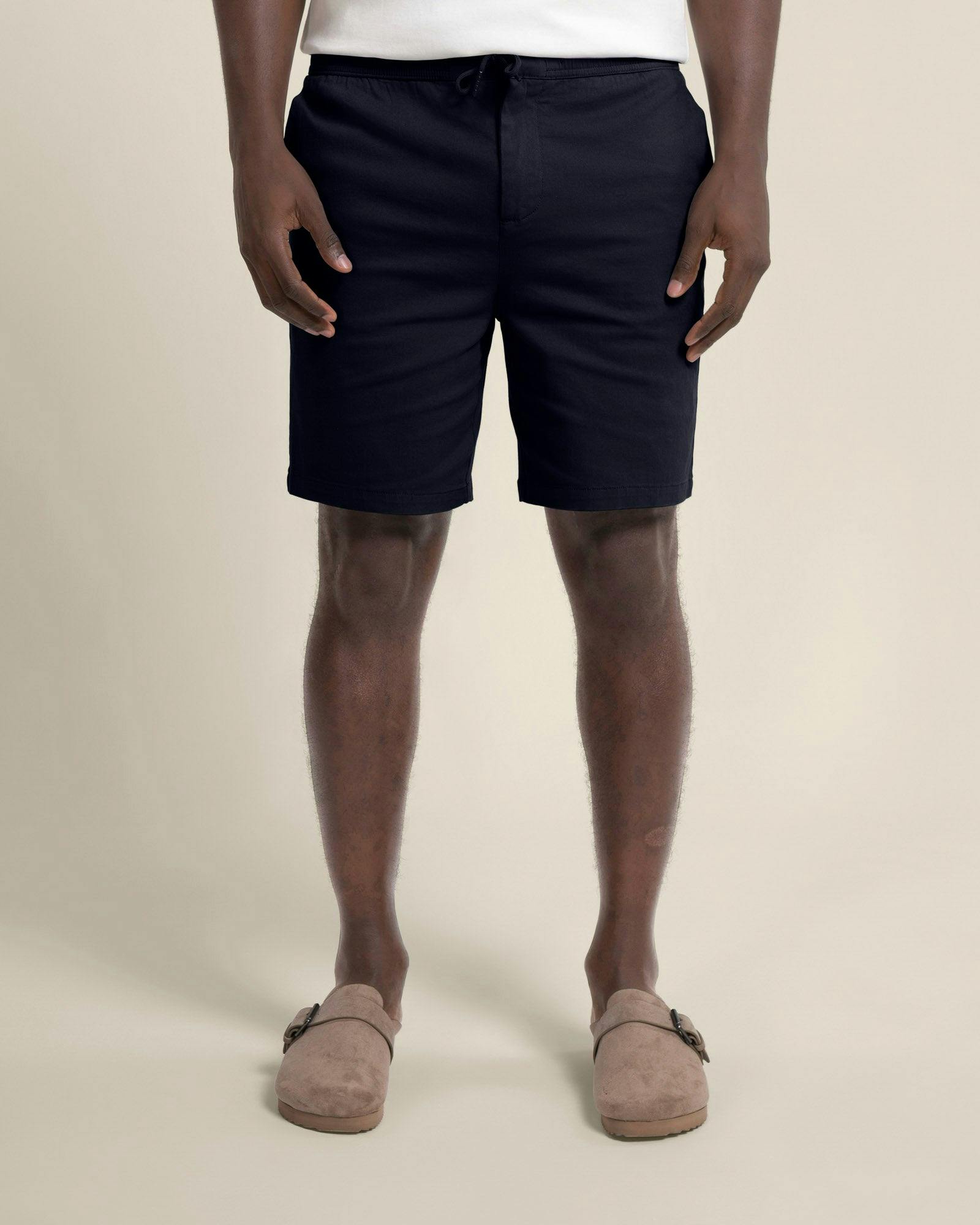 Larsson & Co Drawstring Stretch Chino Shorts - Navy - 38R
