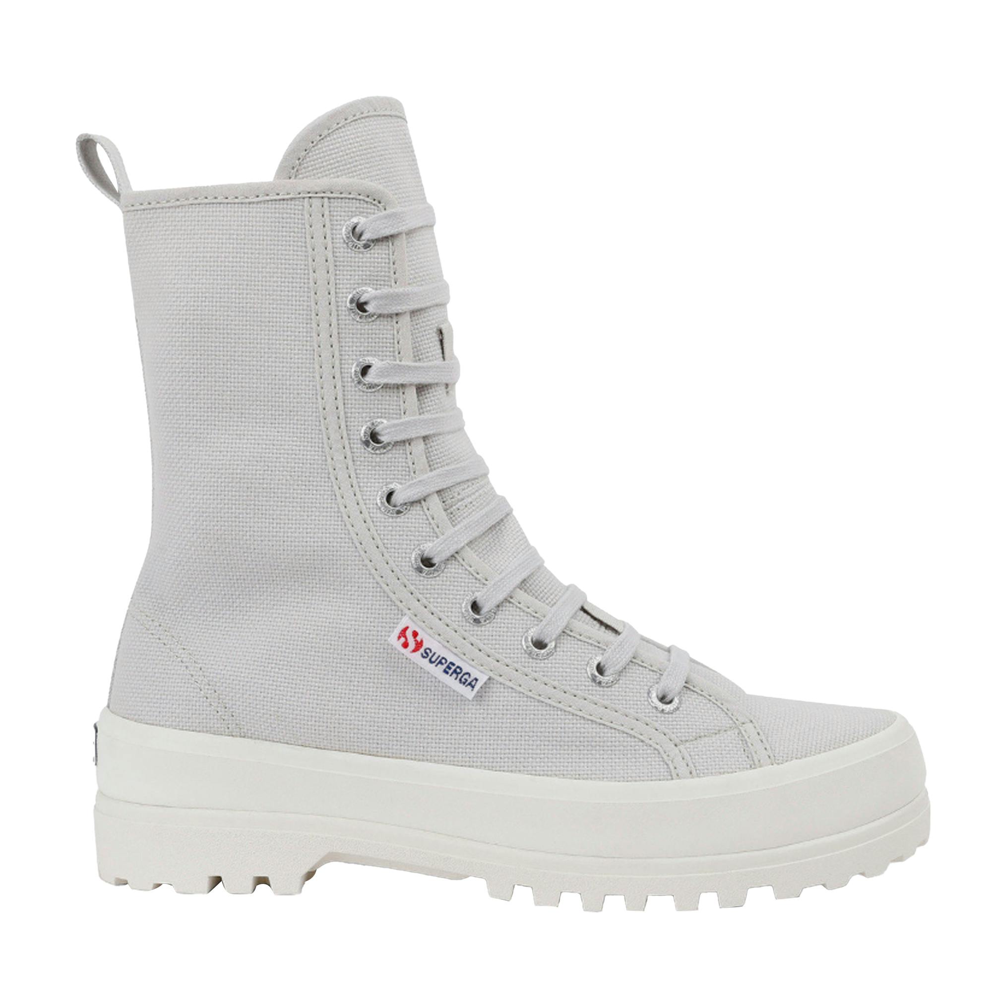 Superga Women's Grey/Silver 2641 Alpina High Tops - Silver/Avorio - 6.5 Uk - Silver/Avorio - 100% Mixed