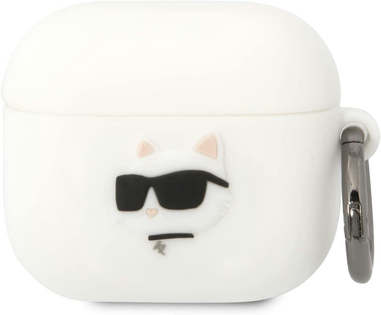 Karl Lagerfeld White Choupette Head 3D Silicone Case For Airpods 3 - Kla3runchh