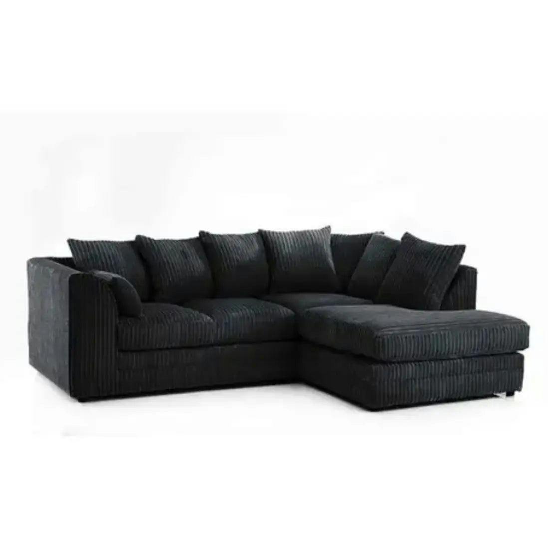 Snug Furniture Black Camden Jumbo Cord Right Hand Corner Sofa Set