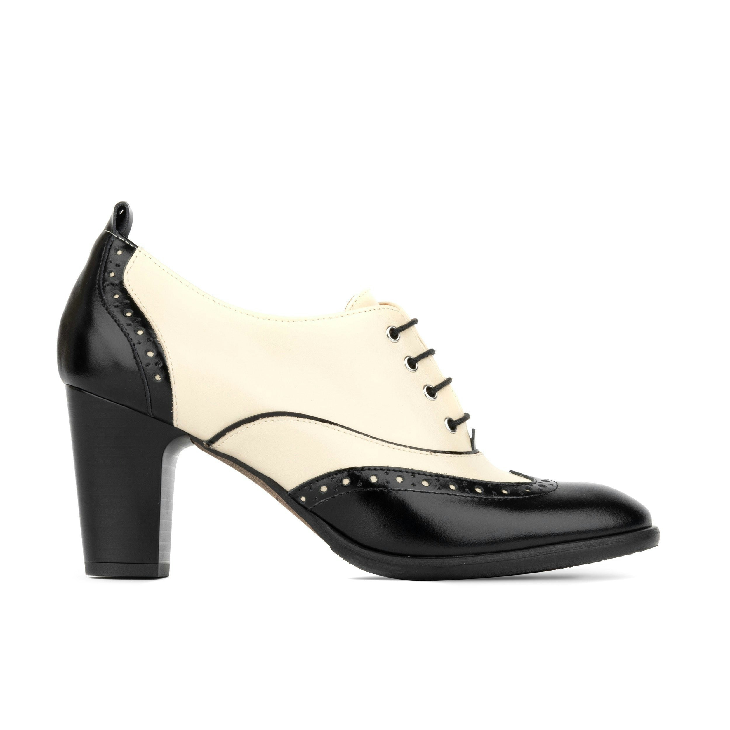 Embassy London Women's Black/Cream Casino - & - And Leather Oxford Pump In 3 Inch Heel - Uk 5.5 / Eu 38.5 / Us 7.5