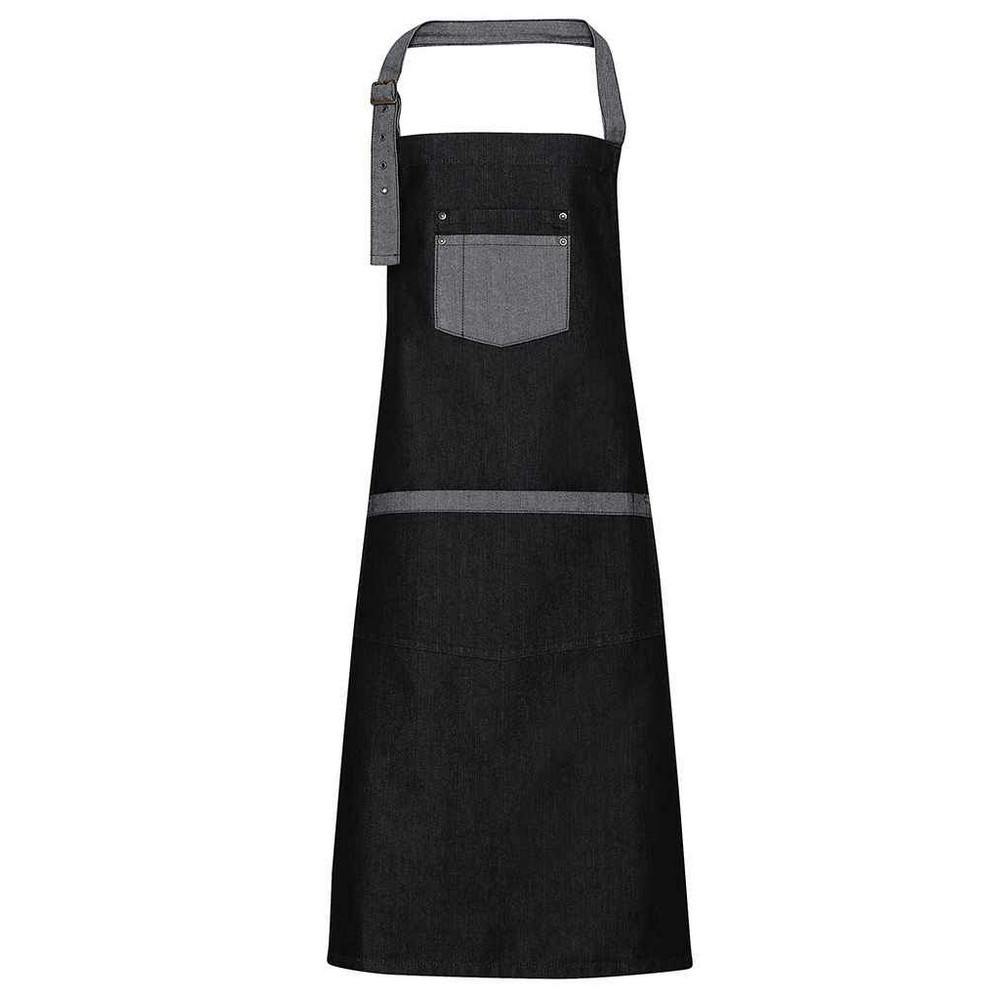 Premier Unisex Adult Domain Full Apron - Black Denim - Image 3