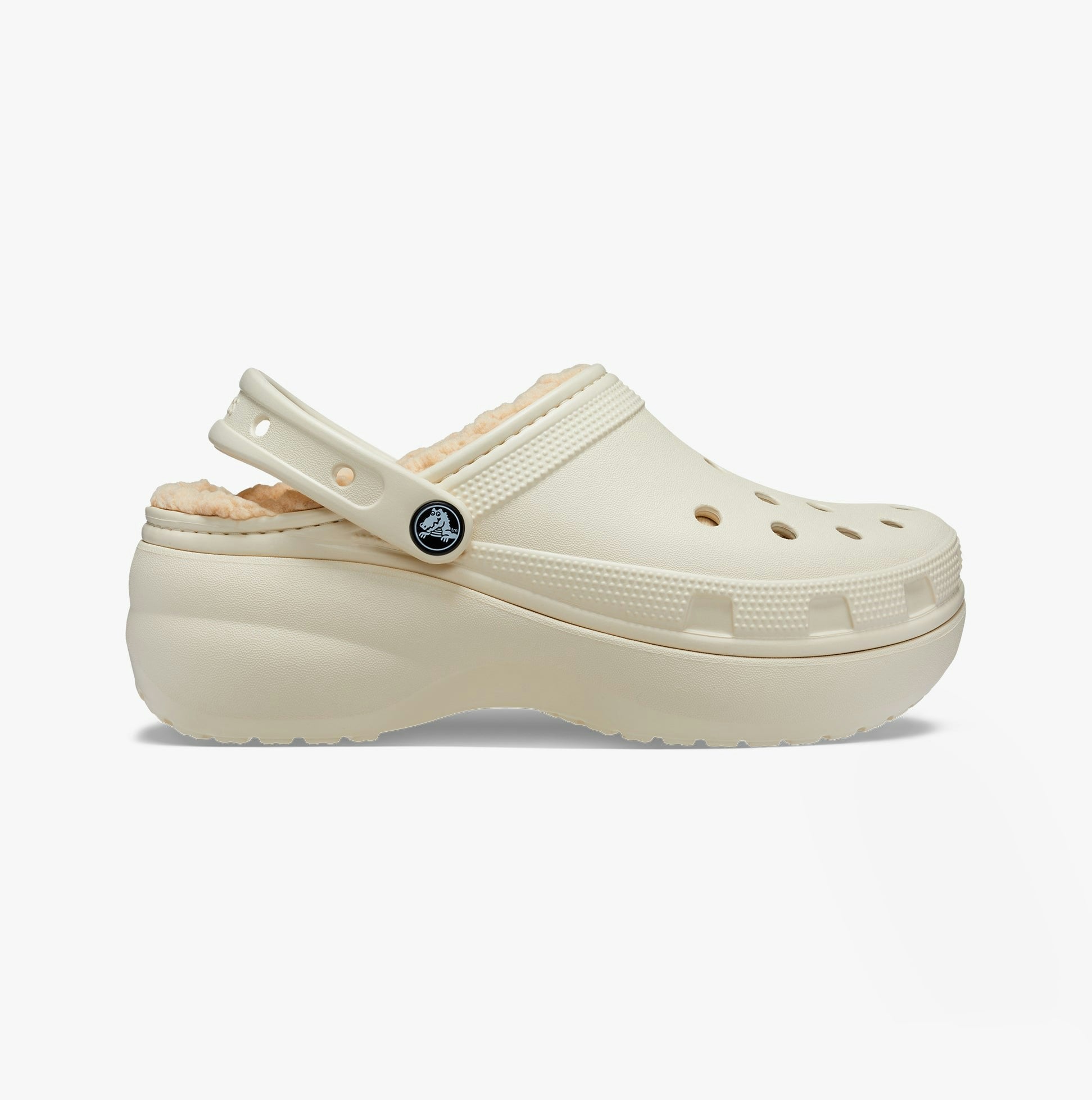 Crocs Women's 207938-2Y2 Classic Platform Lined Clogs Bone - Uk 3