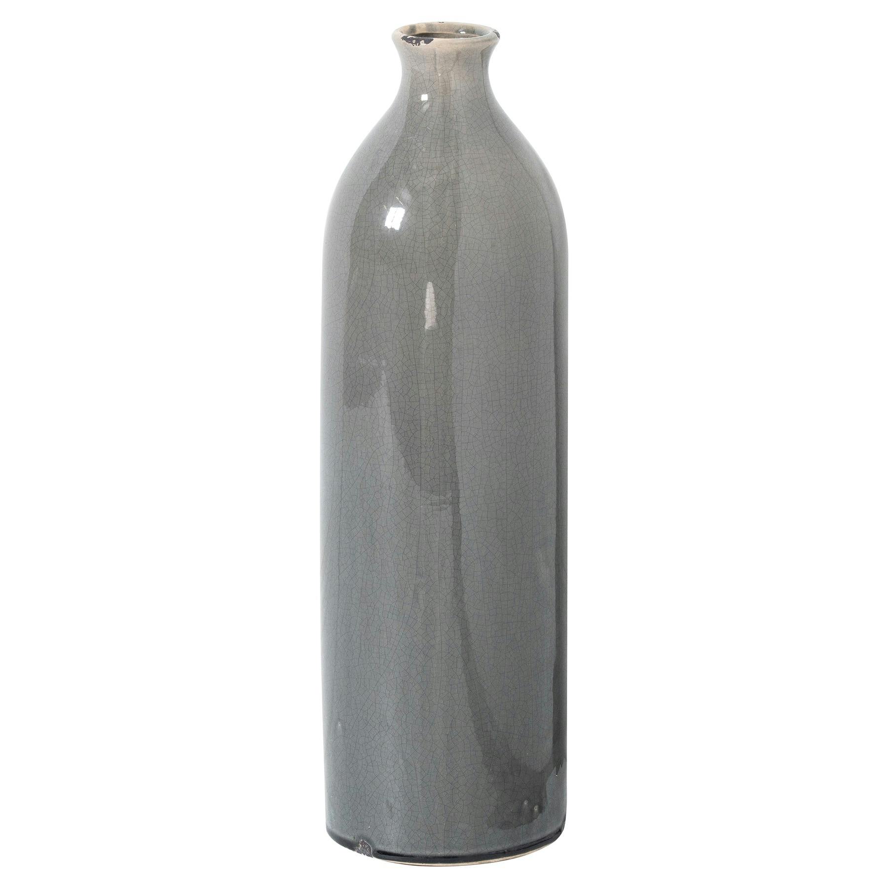 Hill Interiors Grey Garda Gisela Glazed Vase - 57Cm X 17Cm X 17Cm - 100% Mixed