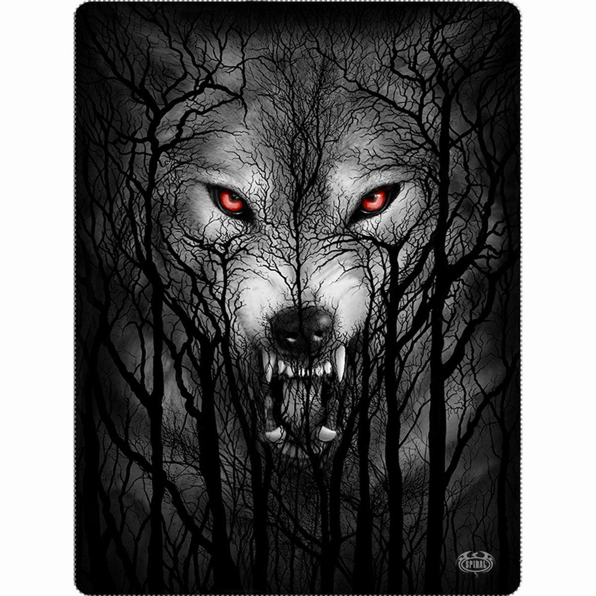 Spiral Direct Red Forest Wolf - Fleece Blanket With Double Sided Print