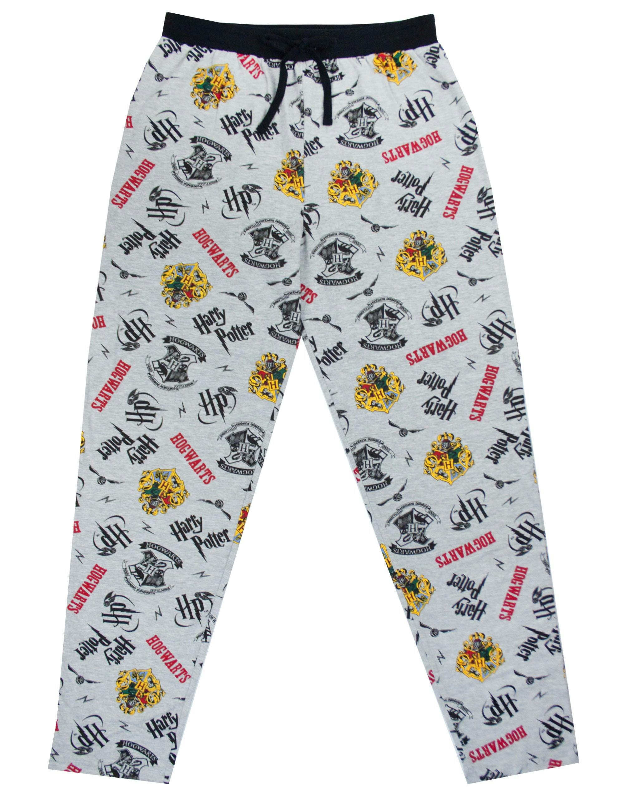 Vanilla Underground Men's Grey Harry Potter Hogwarts Crest Lounge Pants - Small