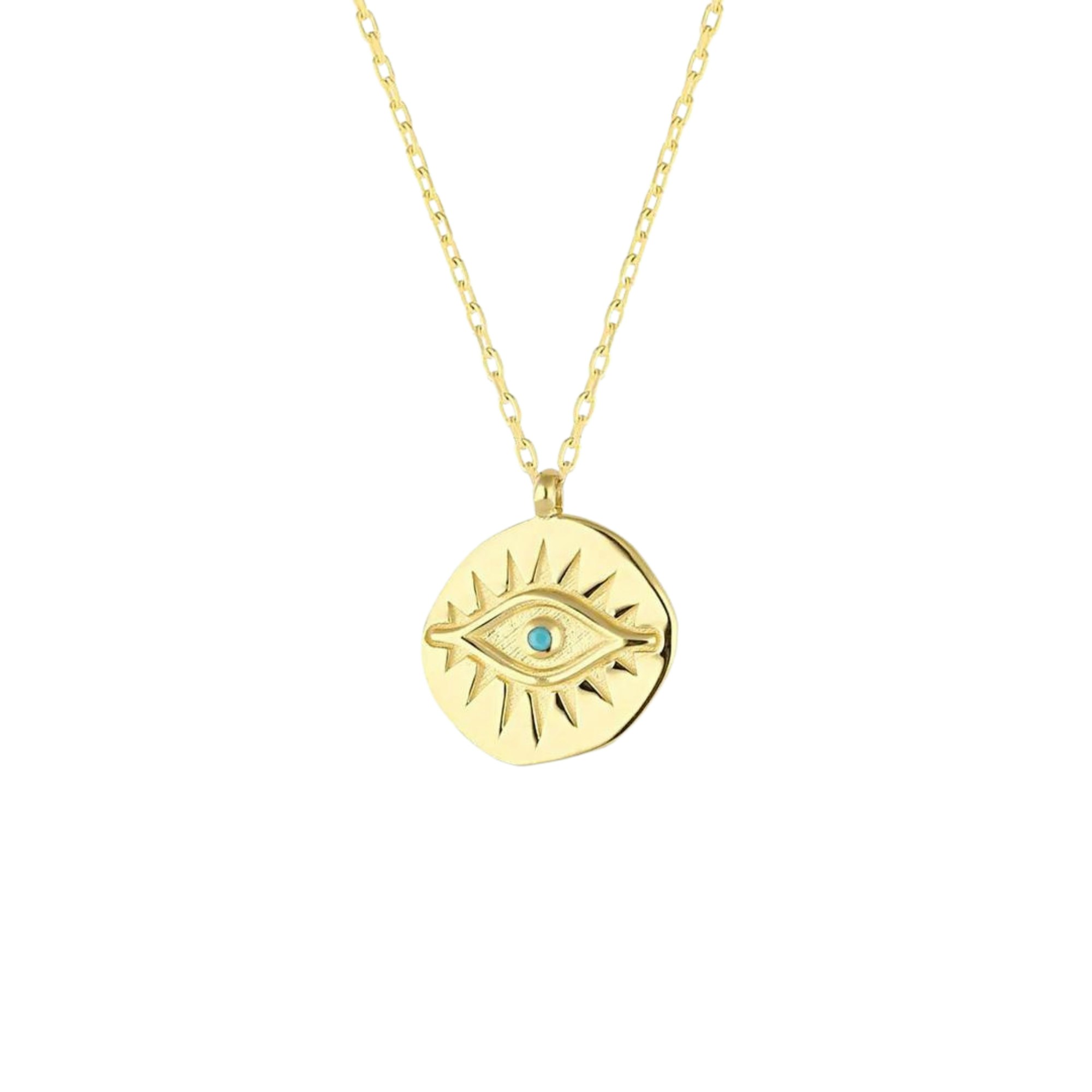 Spero London Silver/Gold Eye Coin Sterling Evil Eye Necklace