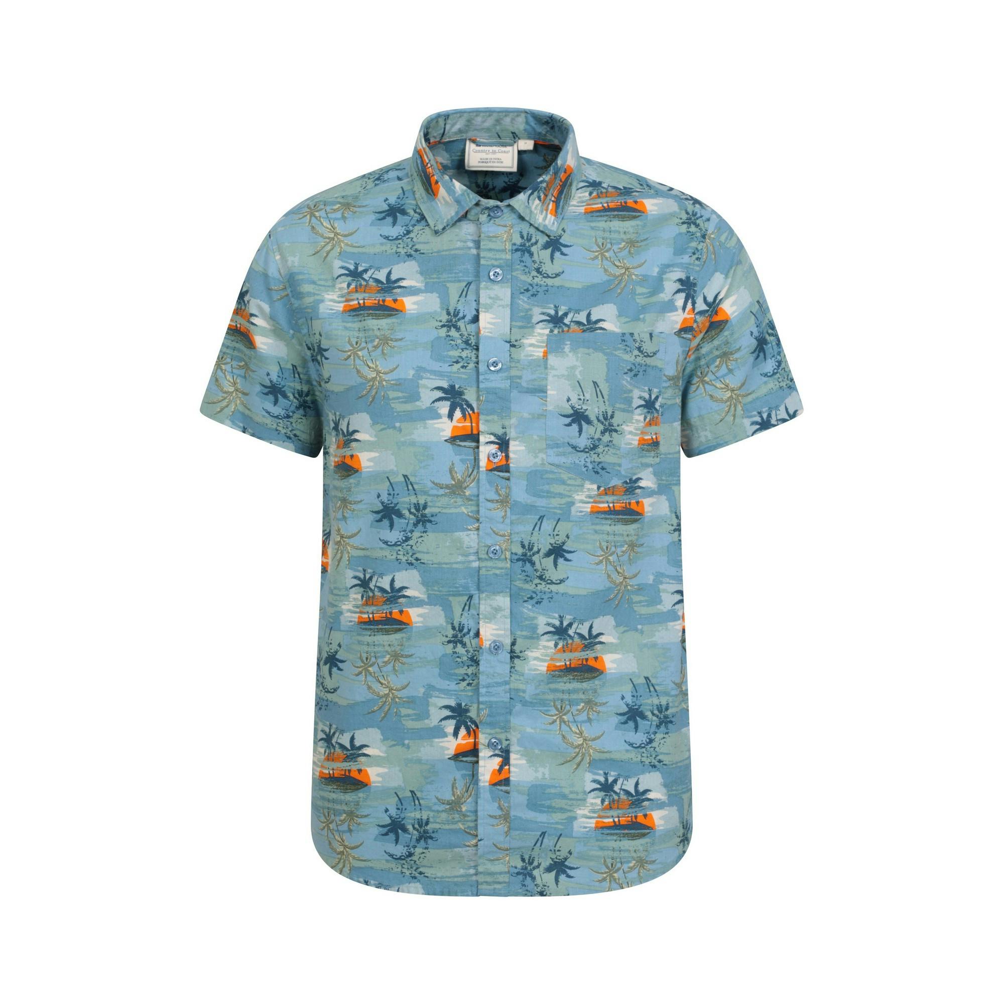 Mountain Warehouse Men's Blue Tropical Shirt - Bright - Bright - 3XL - 100% Cotton