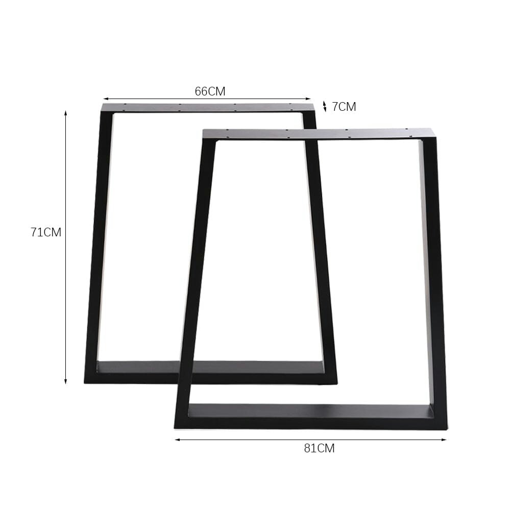 Rackhams Black 71Cm H Set Of 2 Metal Table Legs Heavy Duty Industrial Diy Furniture Legs - 81Cm W X 7Cm D X 71Cm H