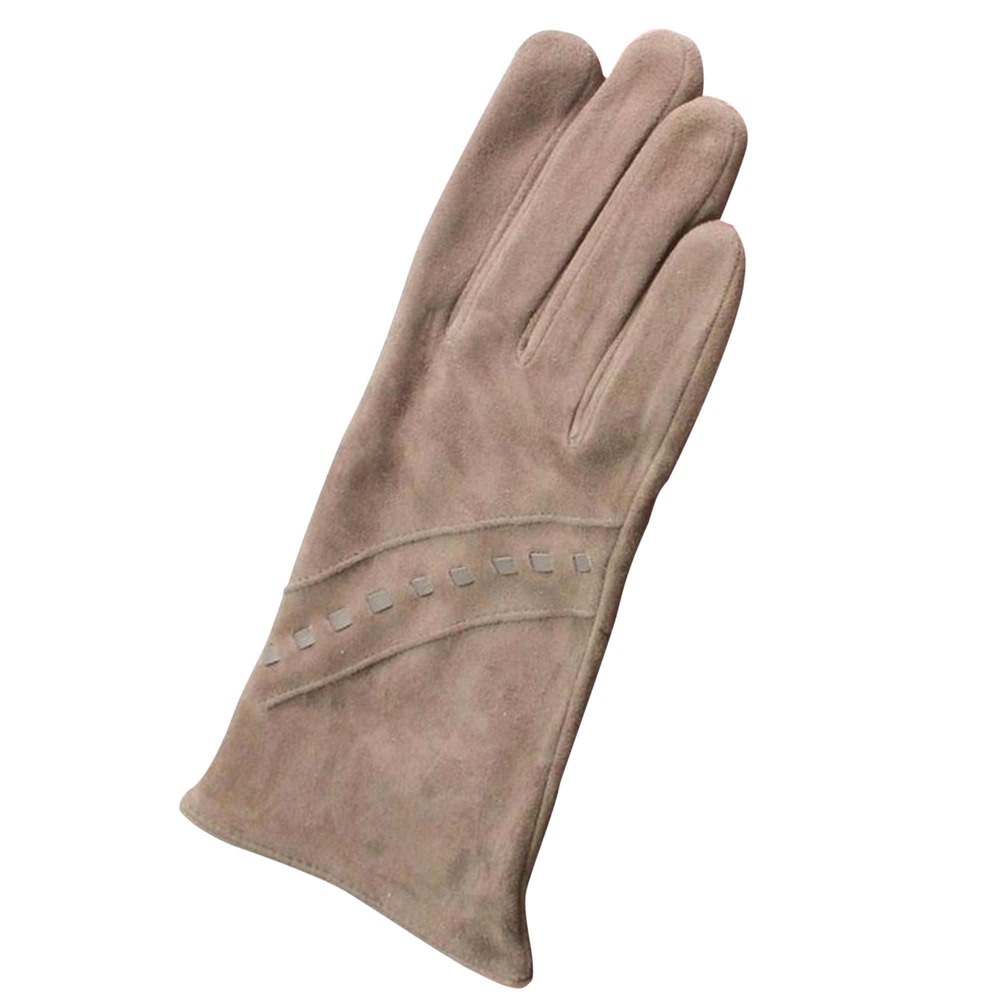 Eastern Counties Leather Women's Taupe Sian Suede Gloves In | Size: Medium - Image 2