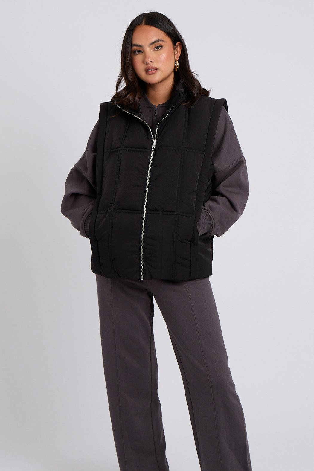 Urban Bliss Black Clean Padded Gilet - 16