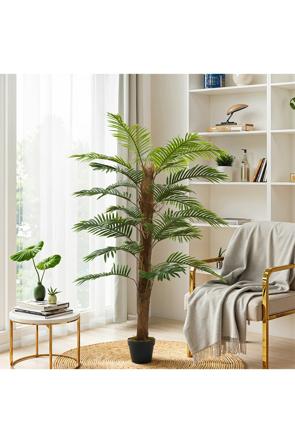 Living And Home Green 160Cm Artificial Palm Tree Potted For Garden, Office & Home Decor