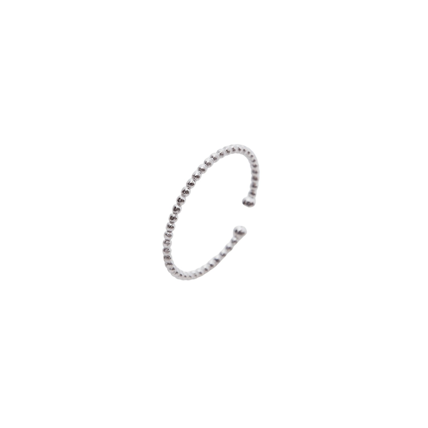 Spero London Silver Skinny Layering Adjustable Ring Set - Ball Ring