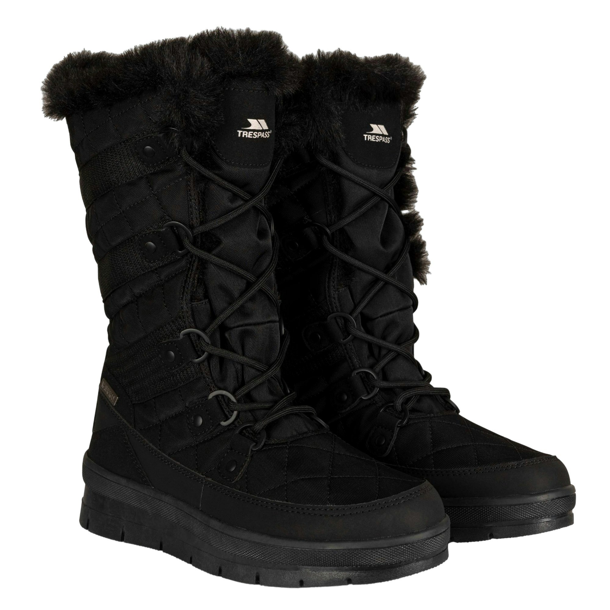 Trespass Women's Black Evelyn Snow Boots - Size 7 Uk