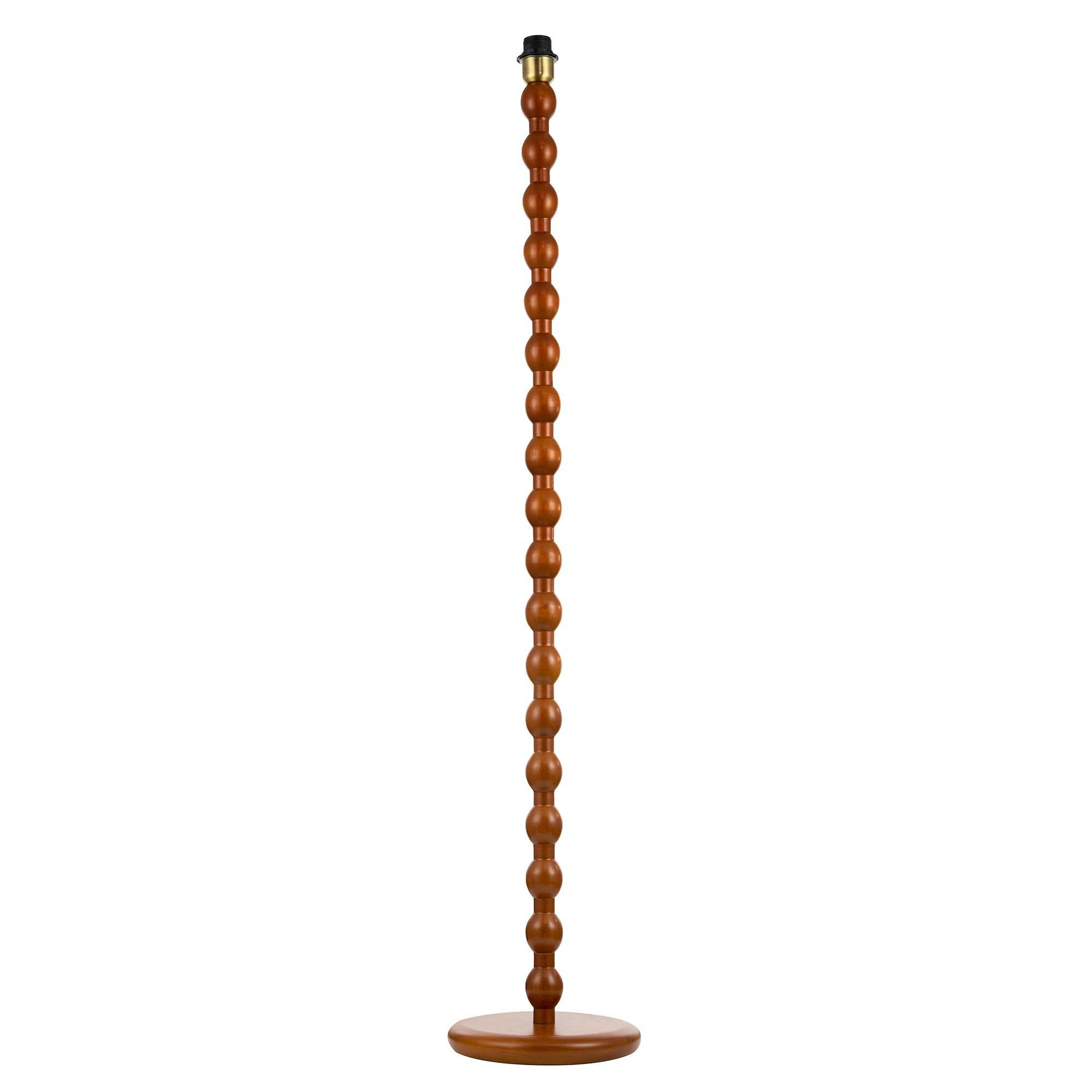 Happy Homewares Light Classic Mahogany Wooden Classic Floor Base With Ball Pole Design