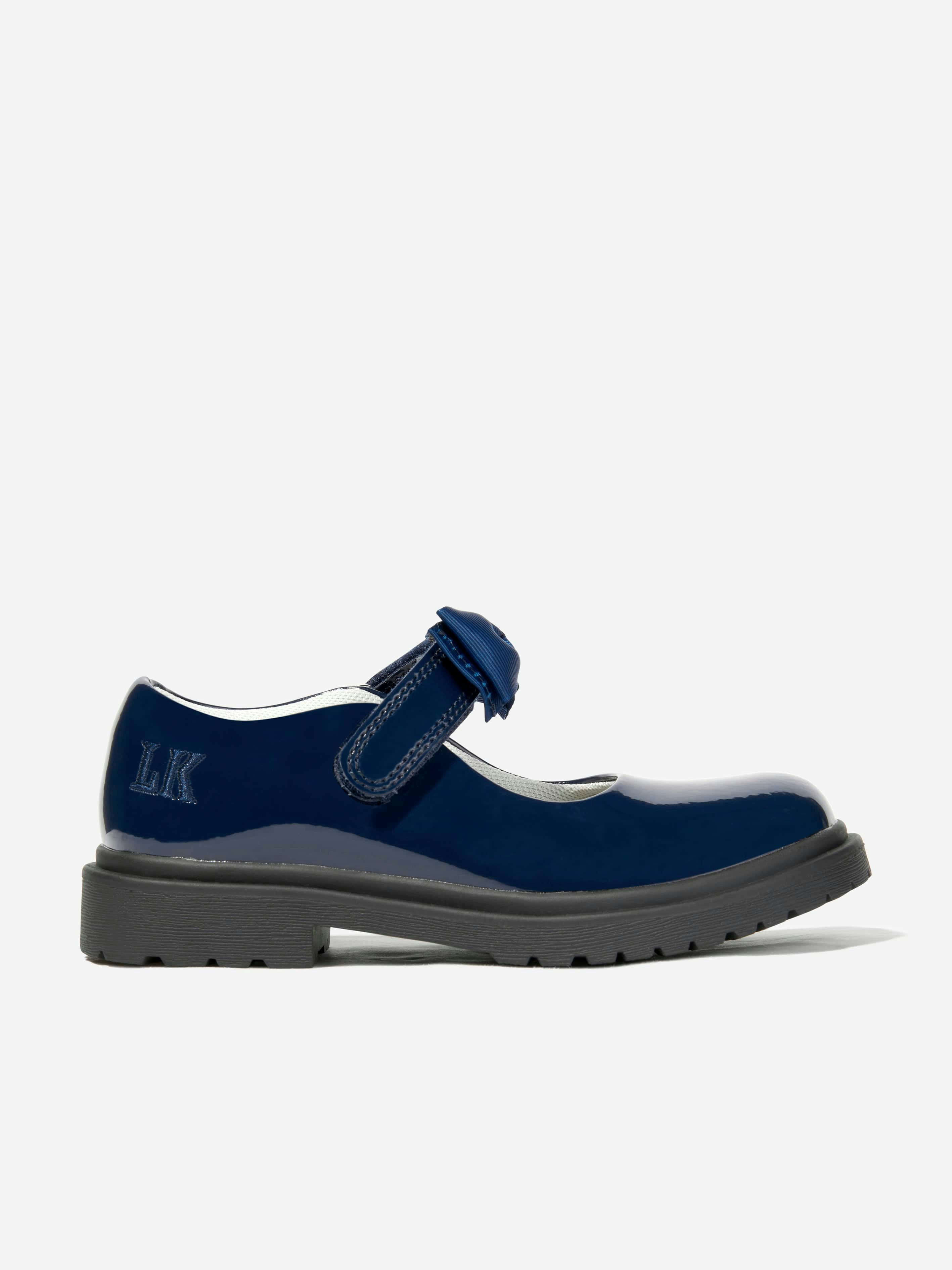 Lelli Kelly Girls Mia Bow Patent School Shoes In Navy - Navy - Eu 33 Uk 1