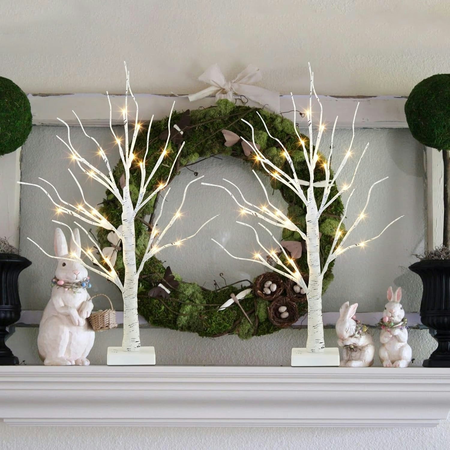 Rackhams Light Pack Of 2 24 Led Birch Twig Tree | Pre Lit Tree Decoration With 24 - Image 6