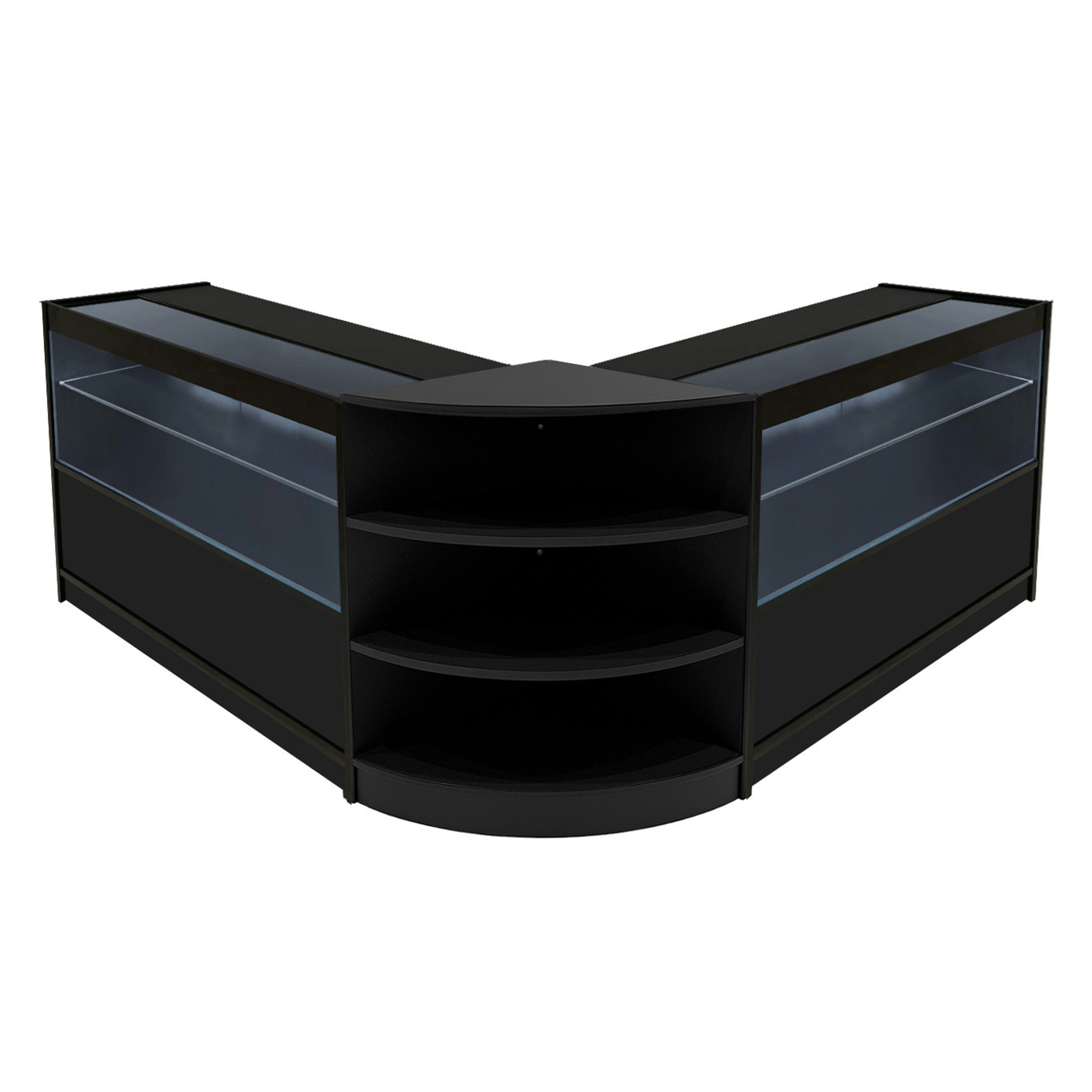 Rackhams Black Andromeda Led Shop Counter Set Lm60 & 2 X C1200