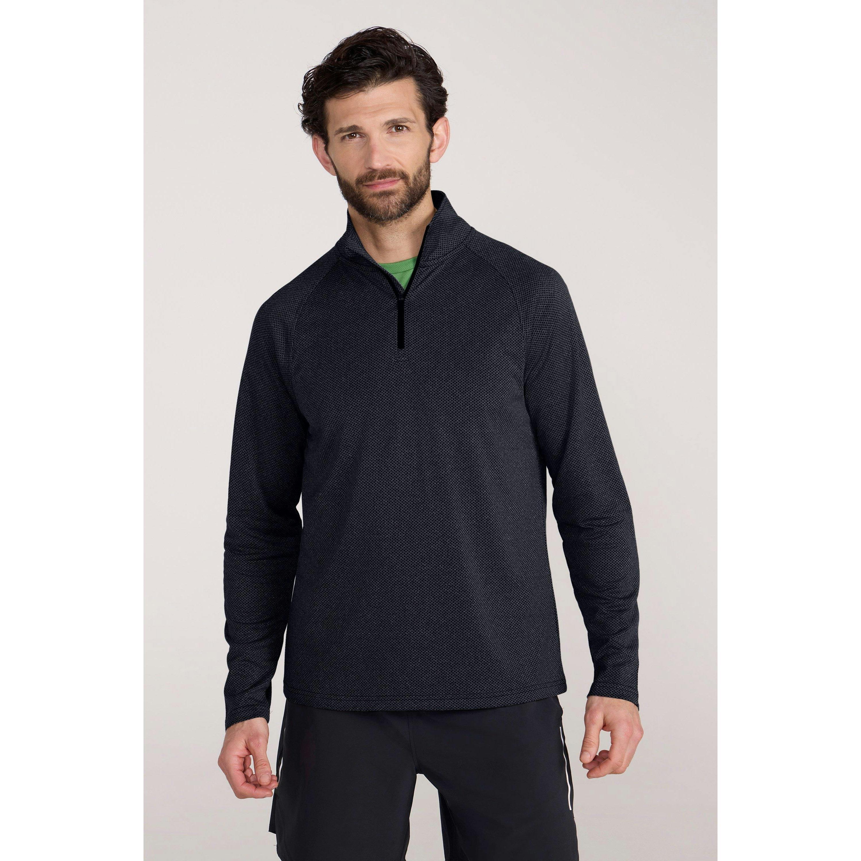 Mountain Warehouse Men's Dark/Grey Spin Textured Half Zip Sweatshirt - L