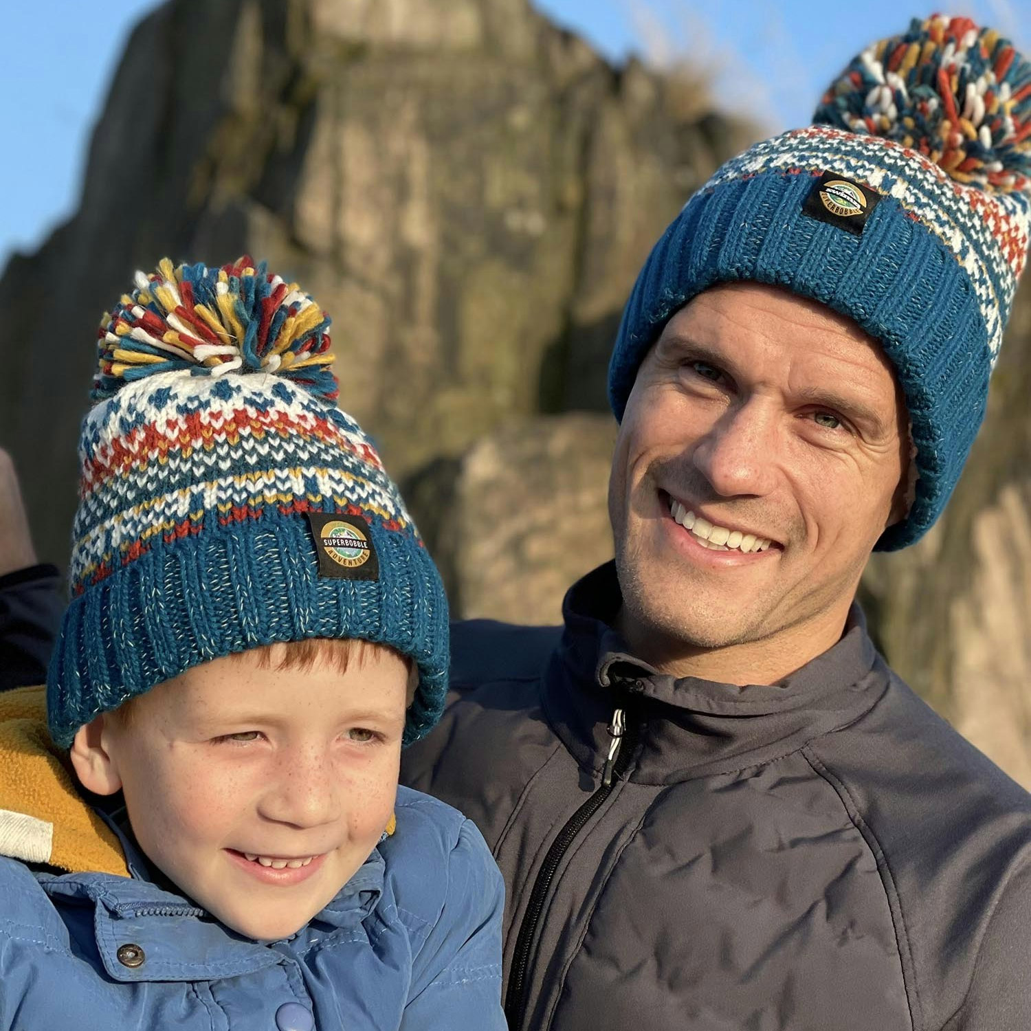 Superbobble Unisex Blue Nordic Bobble Hat Bundle - Fjord