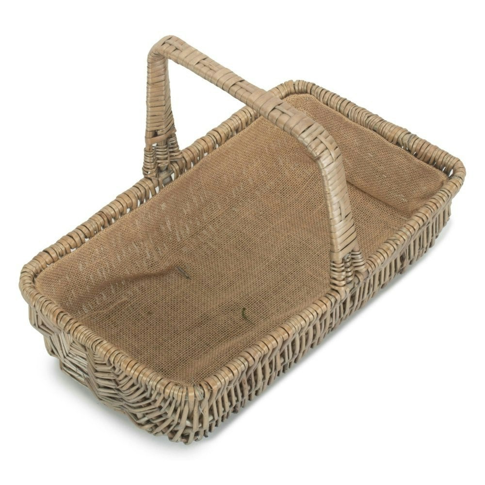 Red Hamper Red/Brown Hamper Rectangular Wicker Garden Trugs - Medium